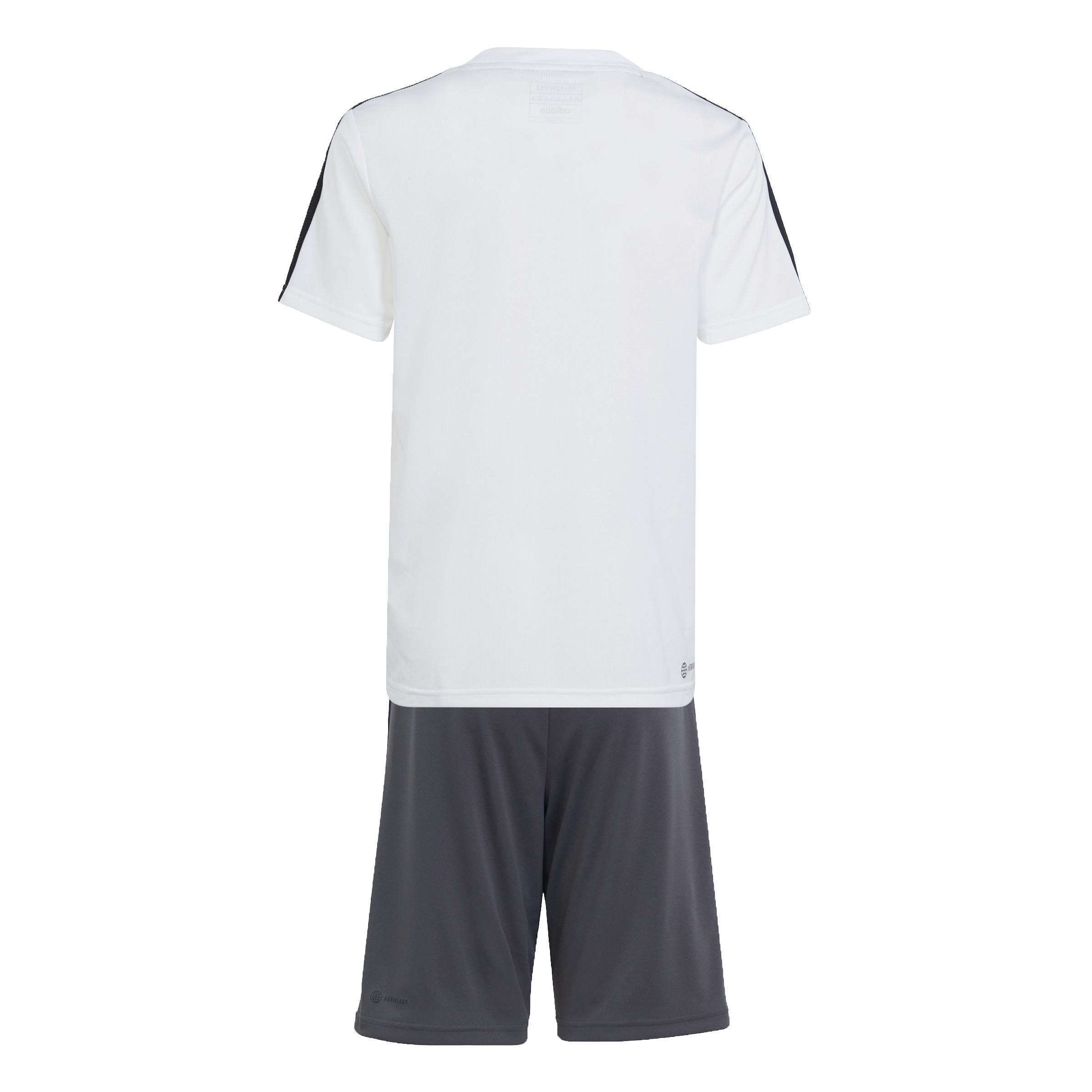 Unisex Kids Train Essentials Aeroready 3-Stripes Regular-Fit Training Set, White, A901_ONE, large image number 2