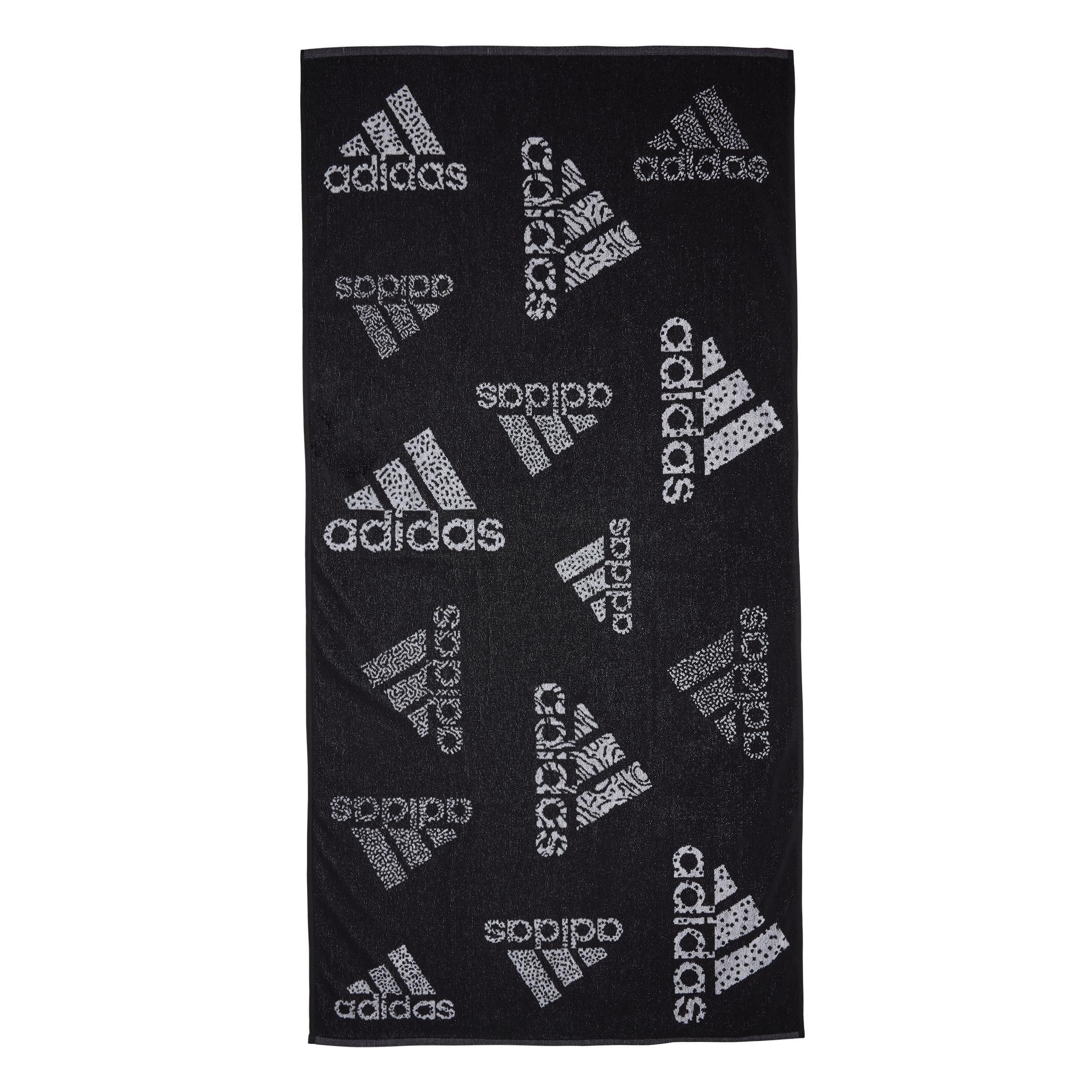 Unisex Branded Must-Have Towel, Black, A901_ONE, large image number 0