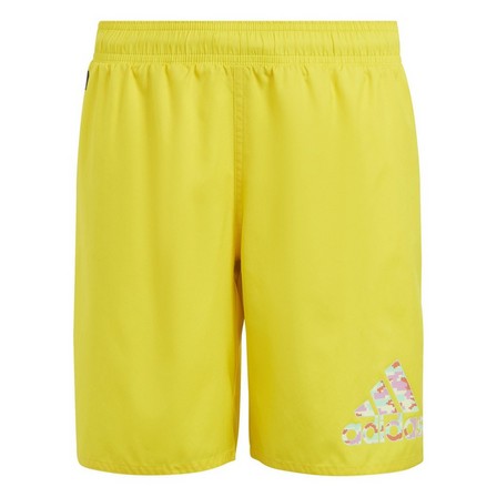 Kids Boys Adidas X Lego Swim Shorts, Yellow, A901_ONE, large image number 0