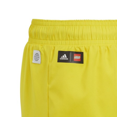 Kids Boys Adidas X Lego Swim Shorts, Yellow, A901_ONE, large image number 4