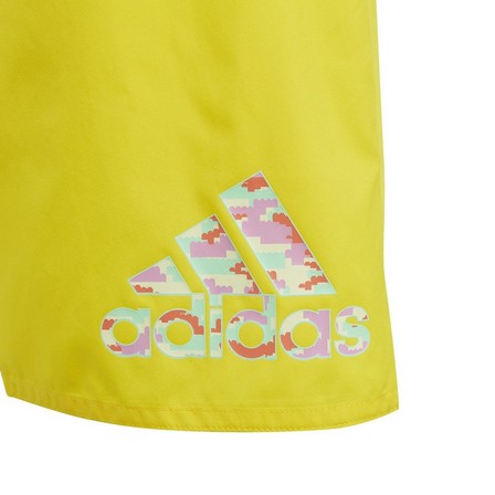 Kids Boys Adidas X Lego Swim Shorts, Yellow, A901_ONE, large image number 5