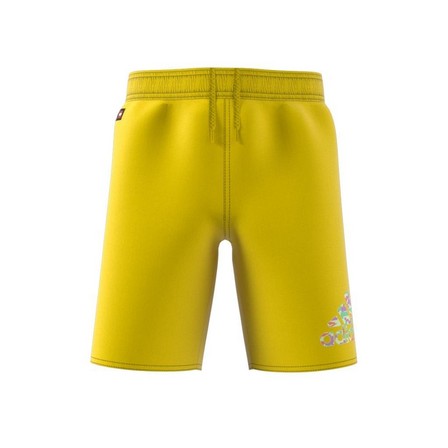 Kids Boys Adidas X Lego Swim Shorts, Yellow, A901_ONE, large image number 12