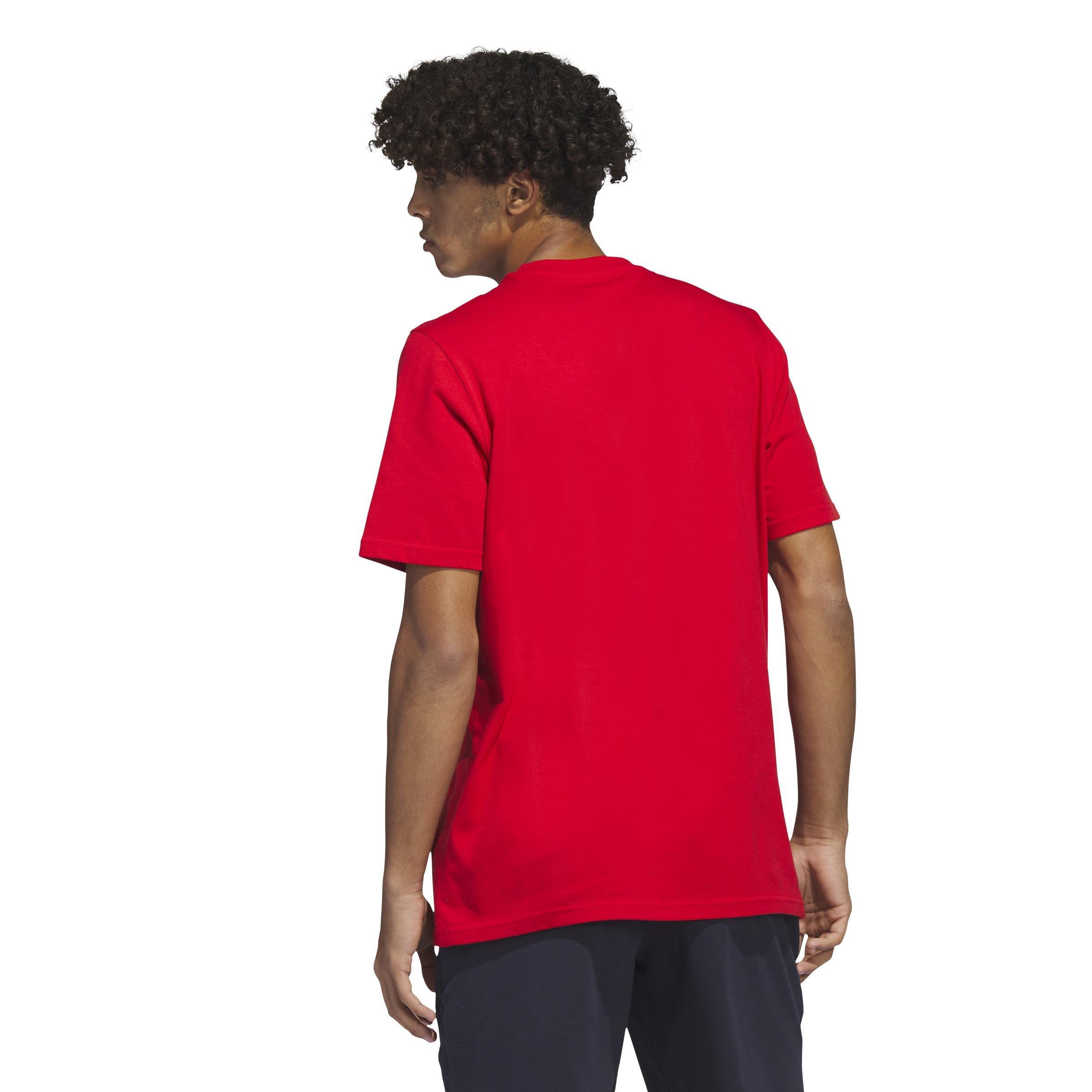 Two-Tone Stencil Short Sleeve Graphic T-Shirt, Red, , large image number 3