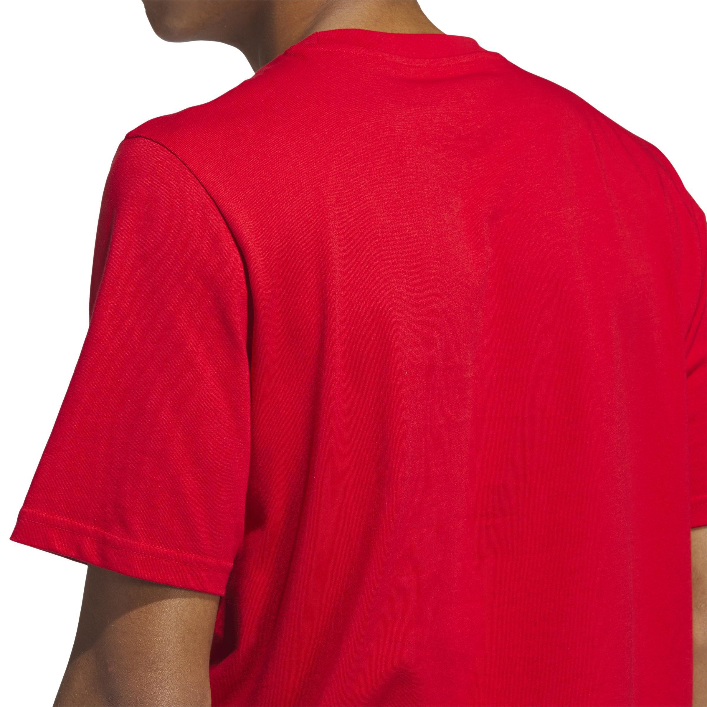 Two-Tone Stencil Short Sleeve Graphic T-Shirt, Red, , large image number 5