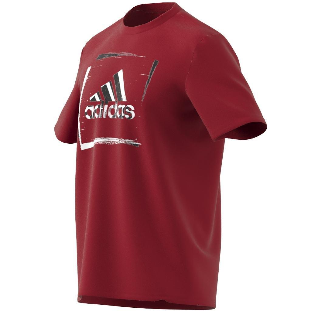 Two-Tone Stencil Short Sleeve Graphic T-Shirt, Red, , large image number 8