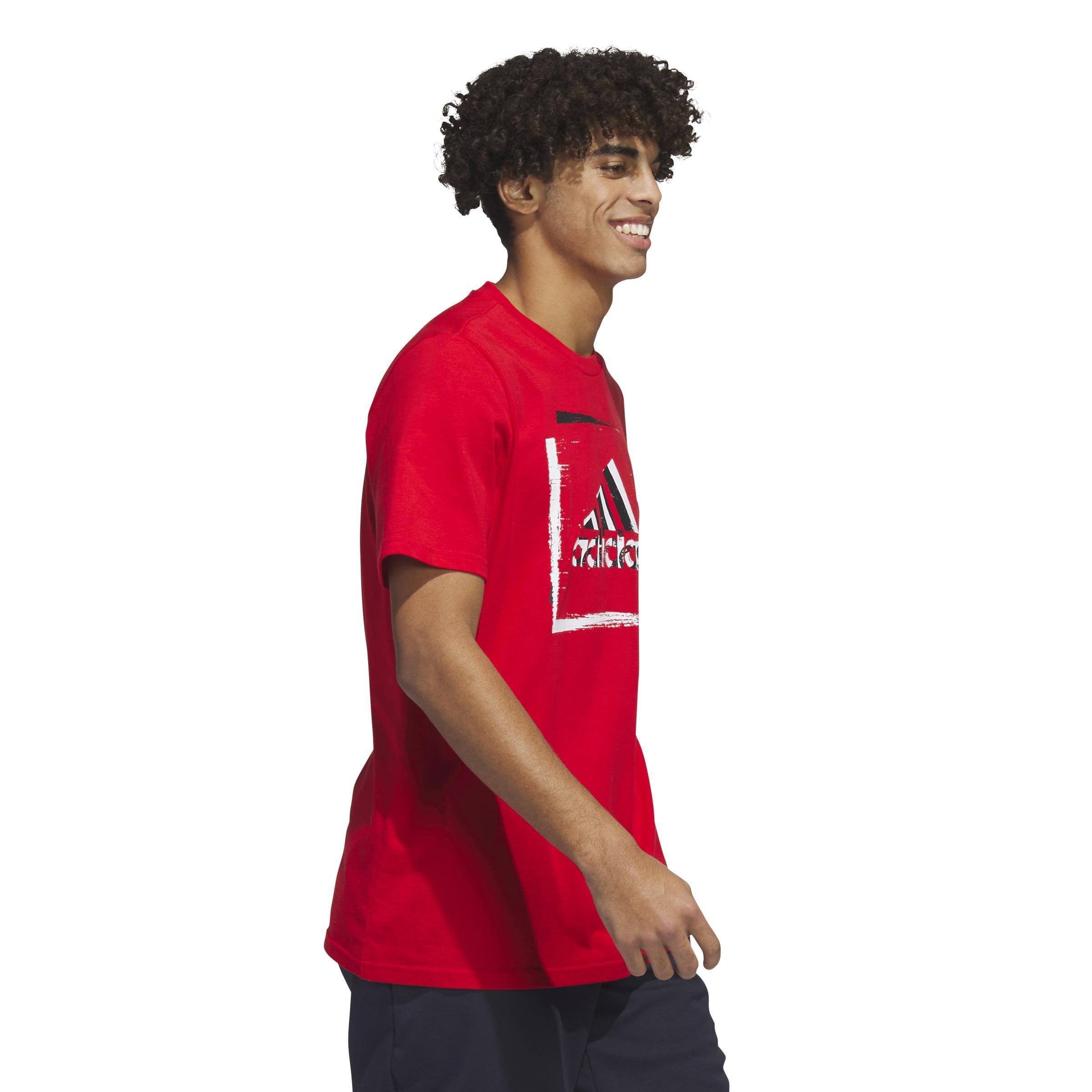 Two-Tone Stencil Short Sleeve Graphic T-Shirt, Red, , large image number 9