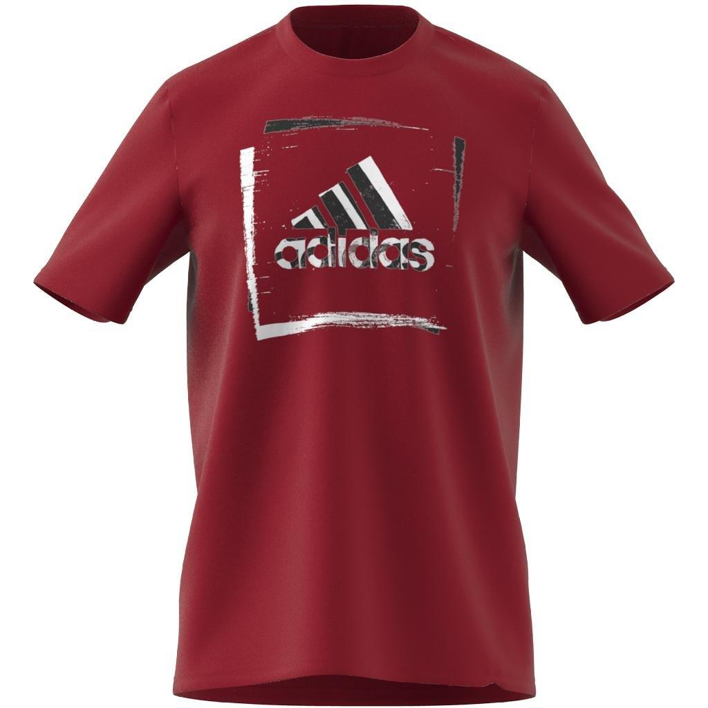 Two-Tone Stencil Short Sleeve Graphic T-Shirt, Red, , large image number 13