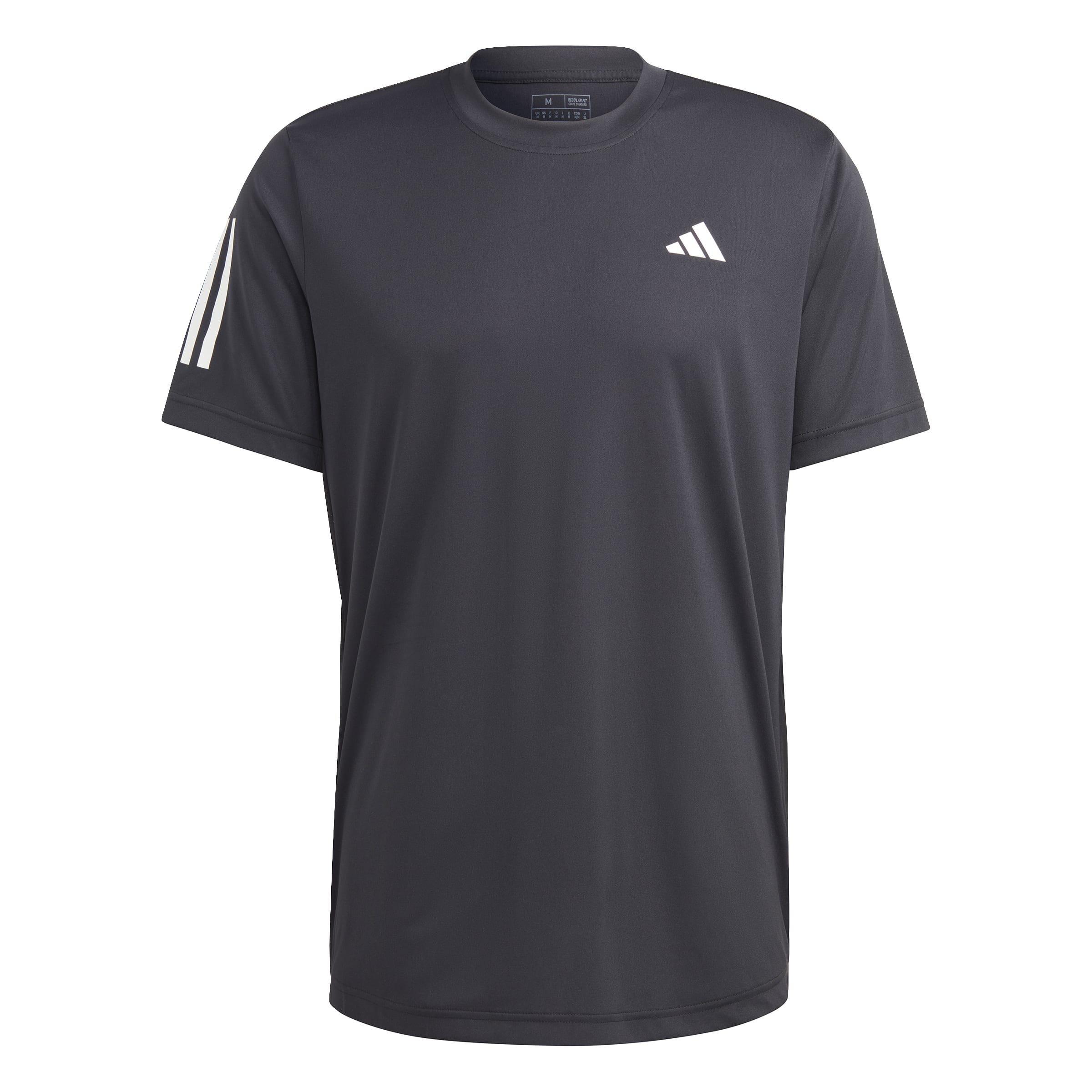 Club 3-Stripes Tennis T-Shirt, Black, A901_ONE, large image number 0