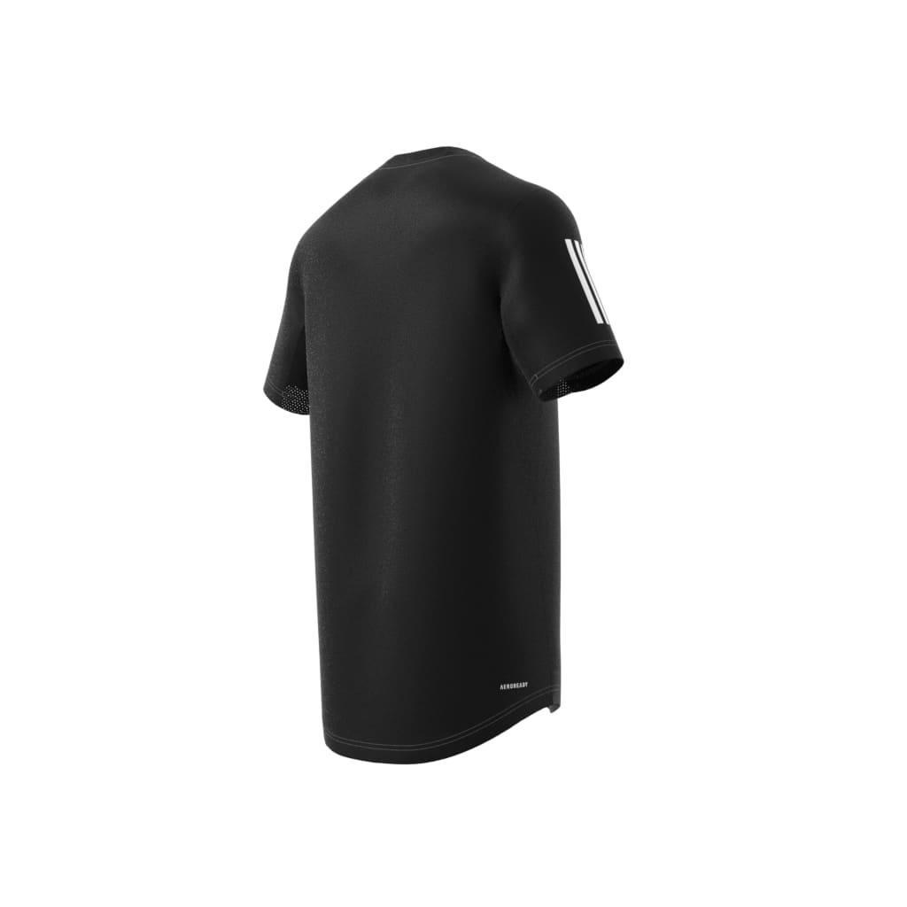 Club 3-Stripes Tennis T-Shirt, Black, A901_ONE, large image number 2