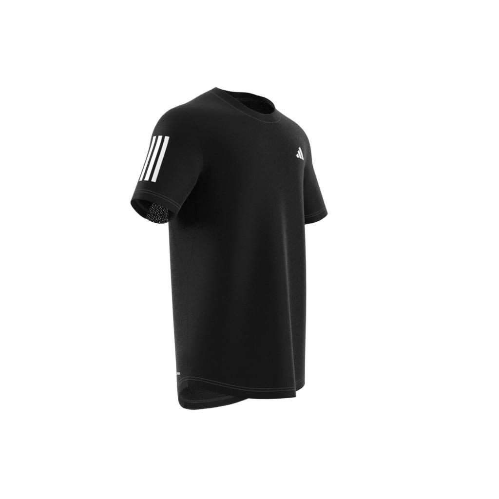 Club 3-Stripes Tennis T-Shirt, Black, A901_ONE, large image number 6