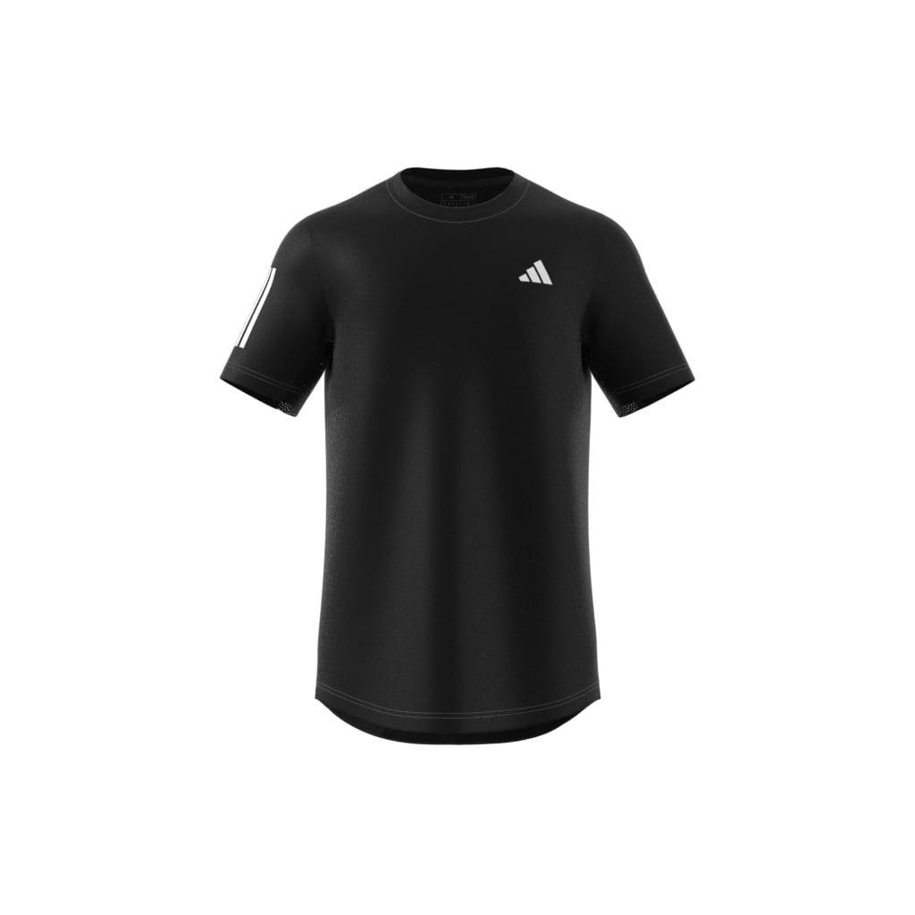Club 3-Stripes Tennis T-Shirt, Black, A901_ONE, large image number 7