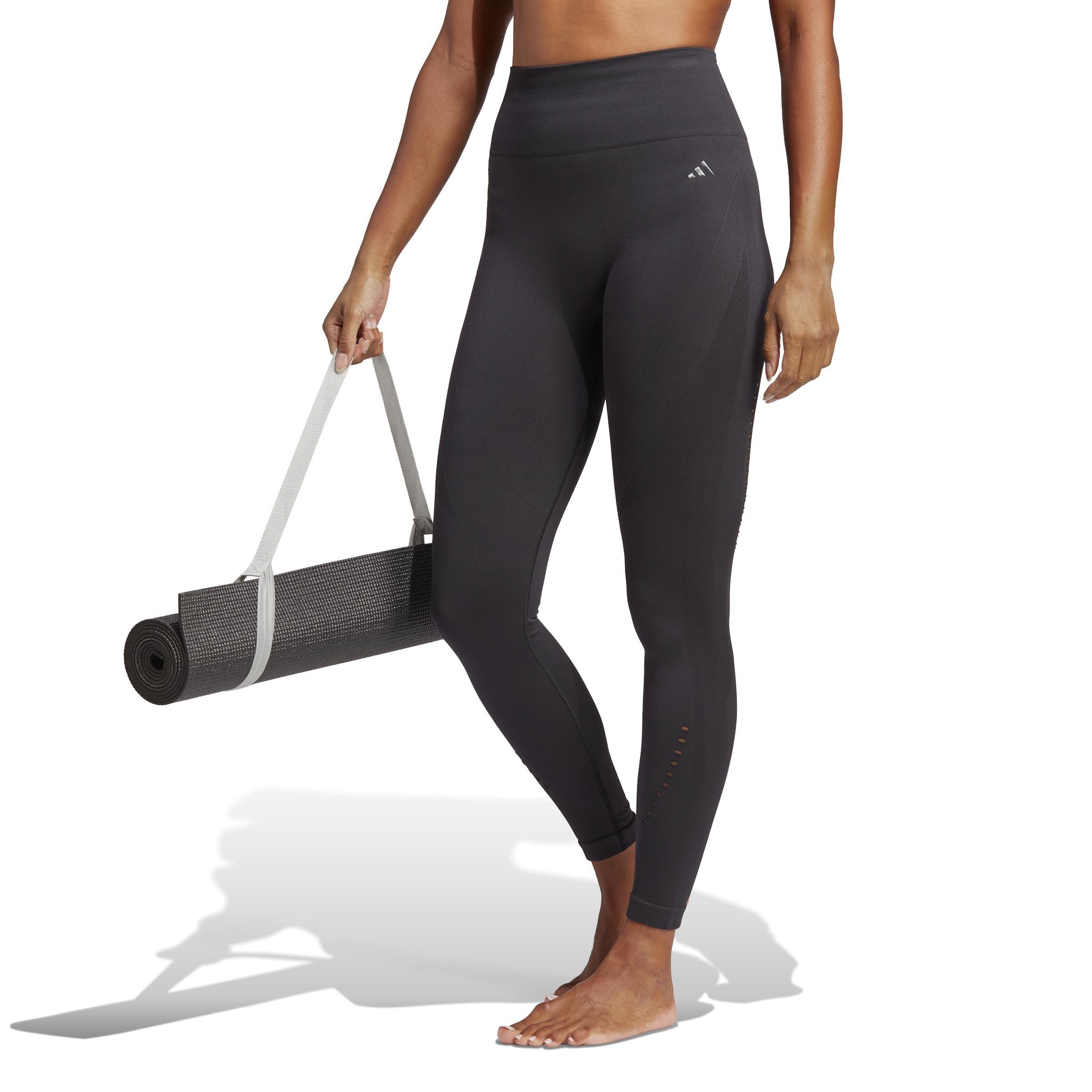 Yoga Seamless 7/8 Leggings, Black, A901_ONE, large image number 6