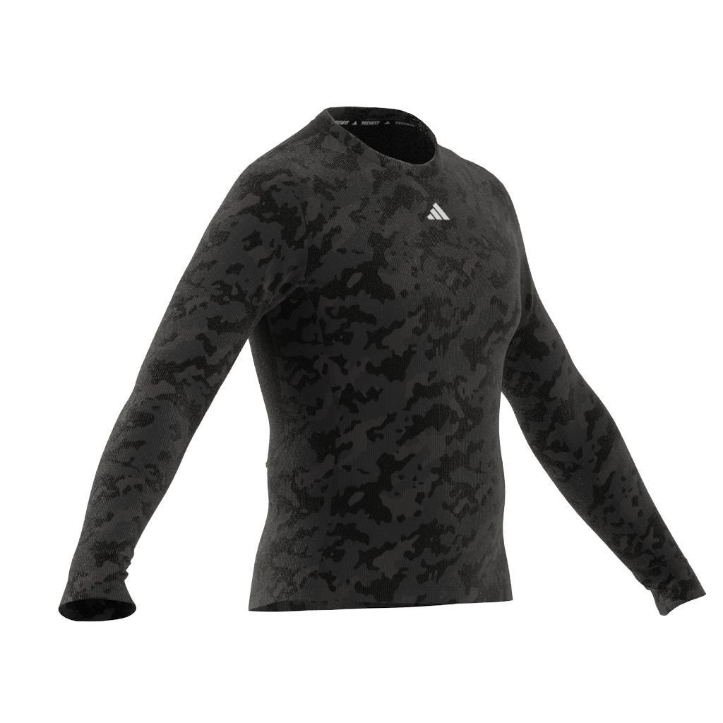 Techfit Allover Print Training Long-Sleeve Top, Black, A901_ONE, large image number 4
