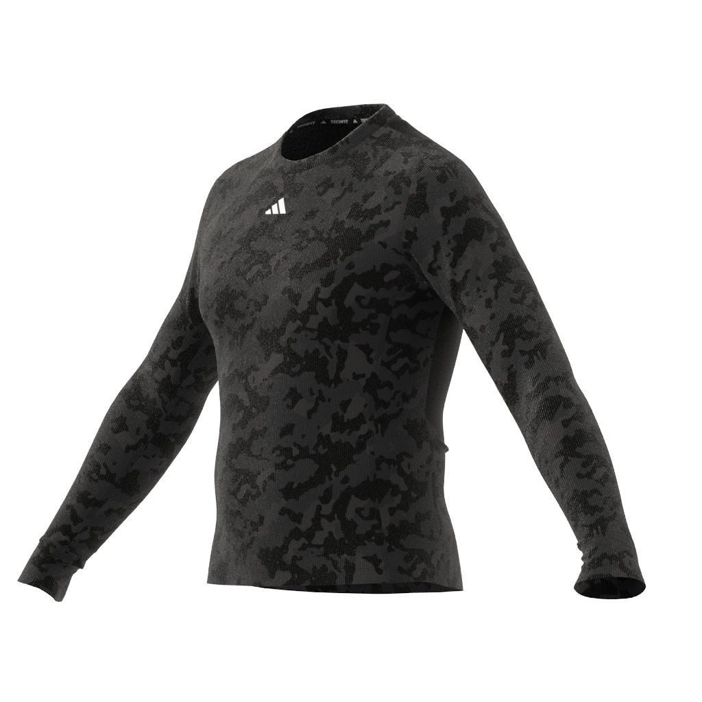 Techfit Allover Print Training Long-Sleeve Top, Black, A901_ONE, large image number 9