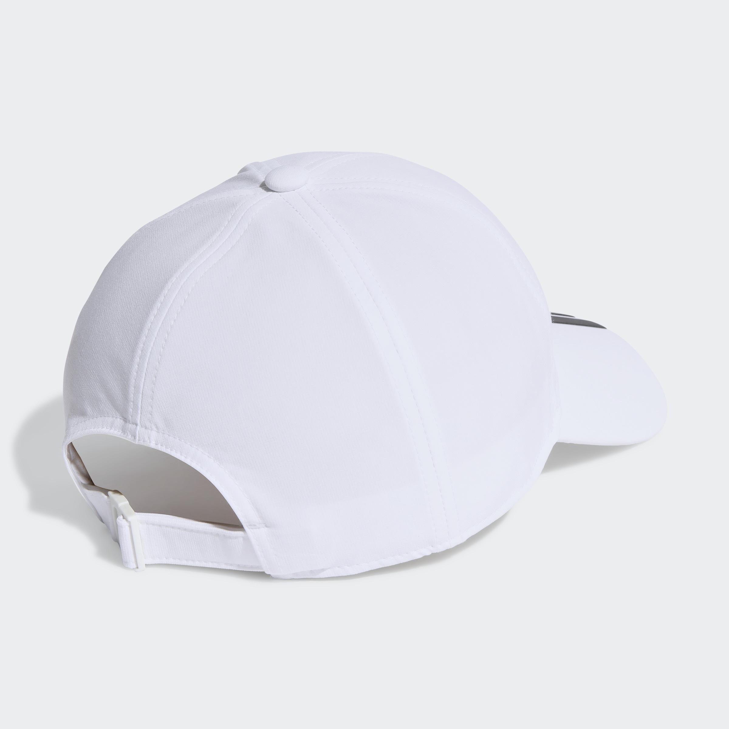 Unisex 3-Stripes AEROREADY Running Training Baseball Cap, White, A901_ONE, large image number 1