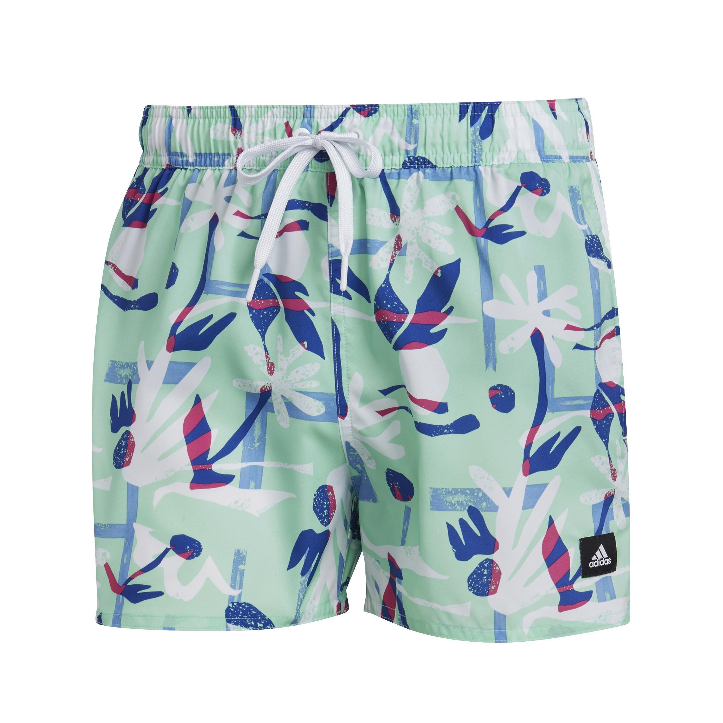 Seasonal Floral CLX Very Short Length Swim Shorts, Green, A901_ONE, large image number 0