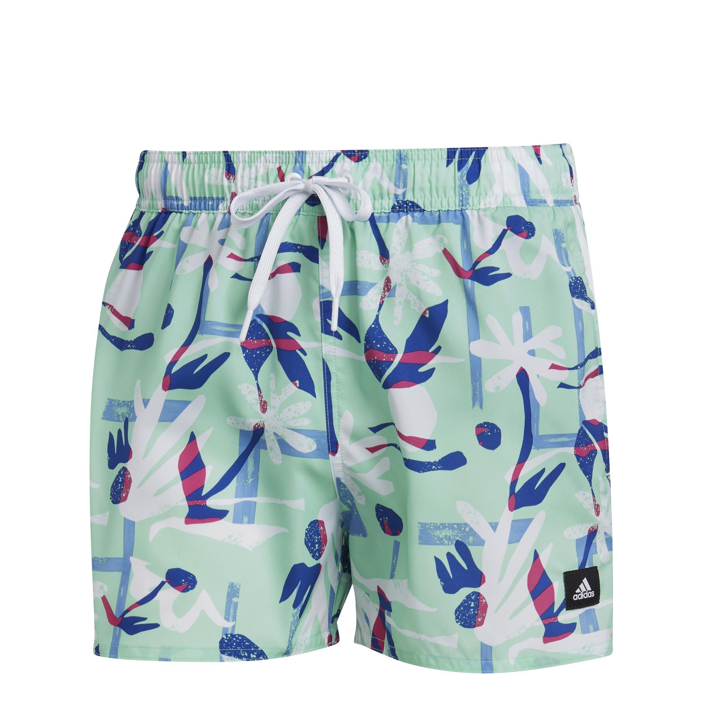 Seasonal Floral CLX Very Short Length Swim Shorts, Green, A901_ONE, large image number 1