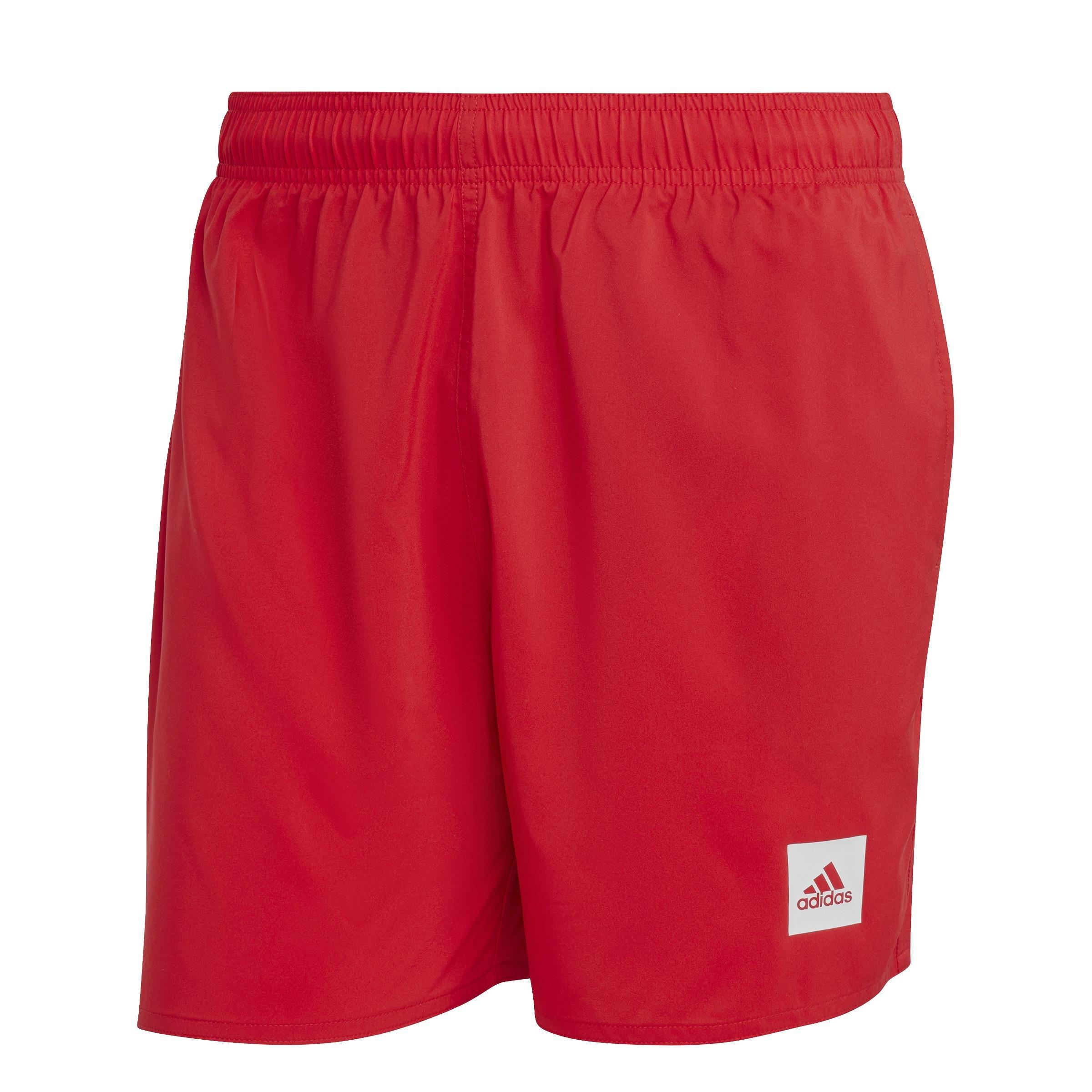 Short Length Solid Swim Shorts, Red, A901_ONE, large image number 0