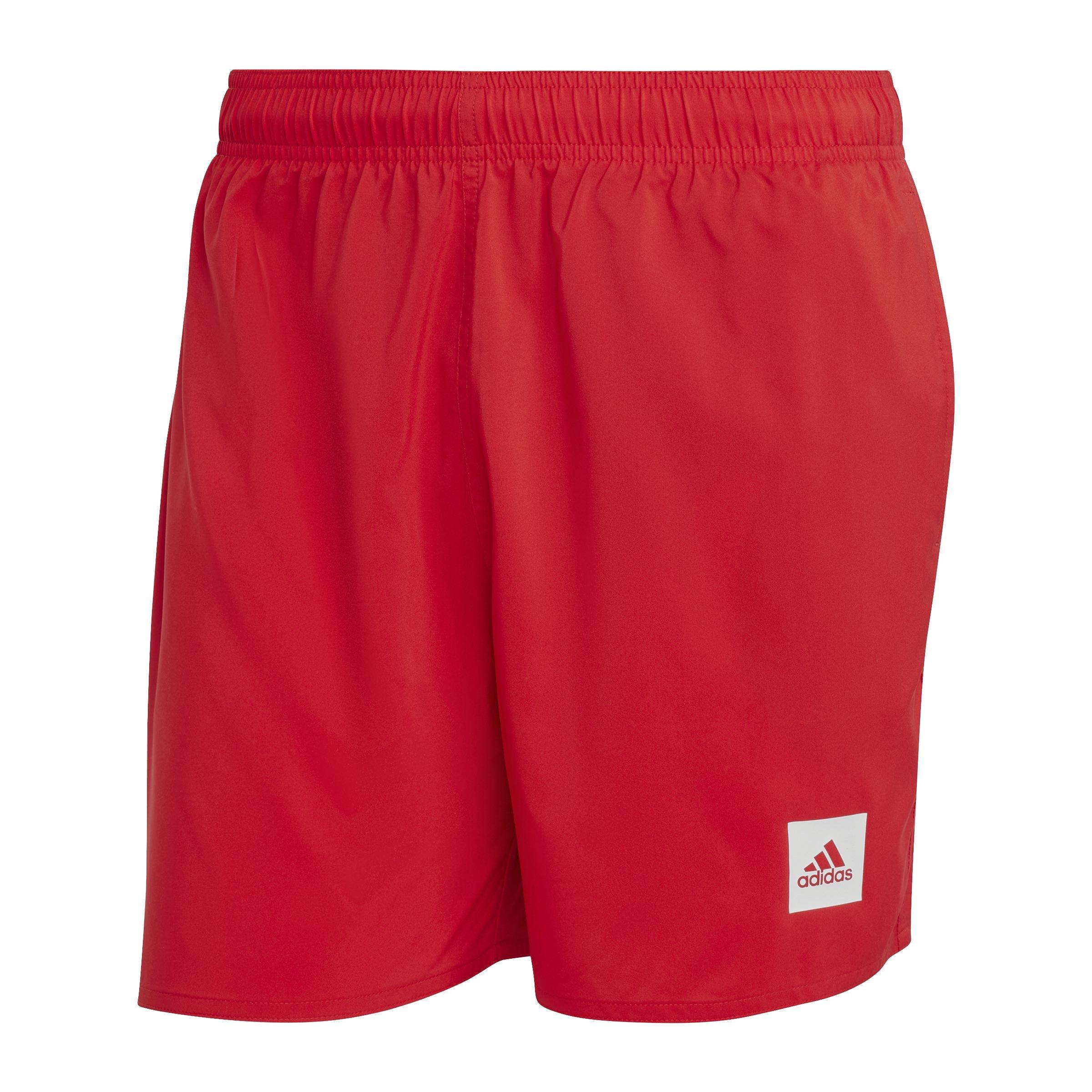 Short Length Solid Swim Shorts, Red, A901_ONE, large image number 1