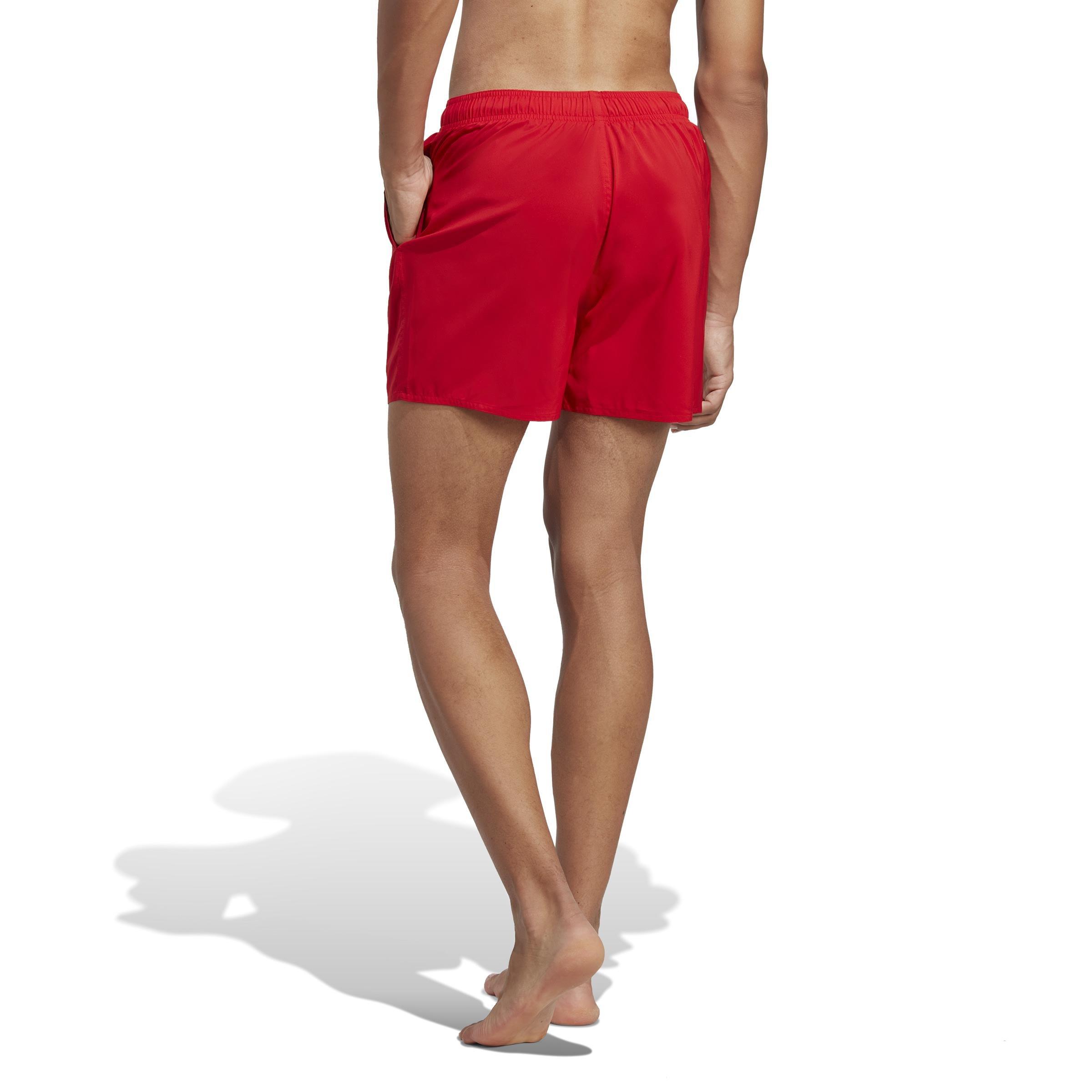 Short Length Solid Swim Shorts, Red, A901_ONE, large image number 2