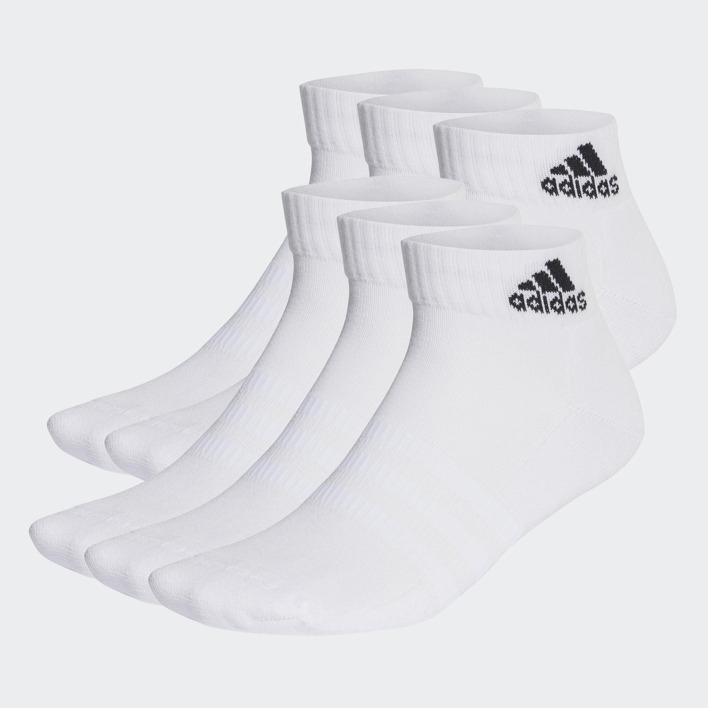Unisex Cushioned Sportswear Ankle Socks - 6 Pairs, White
