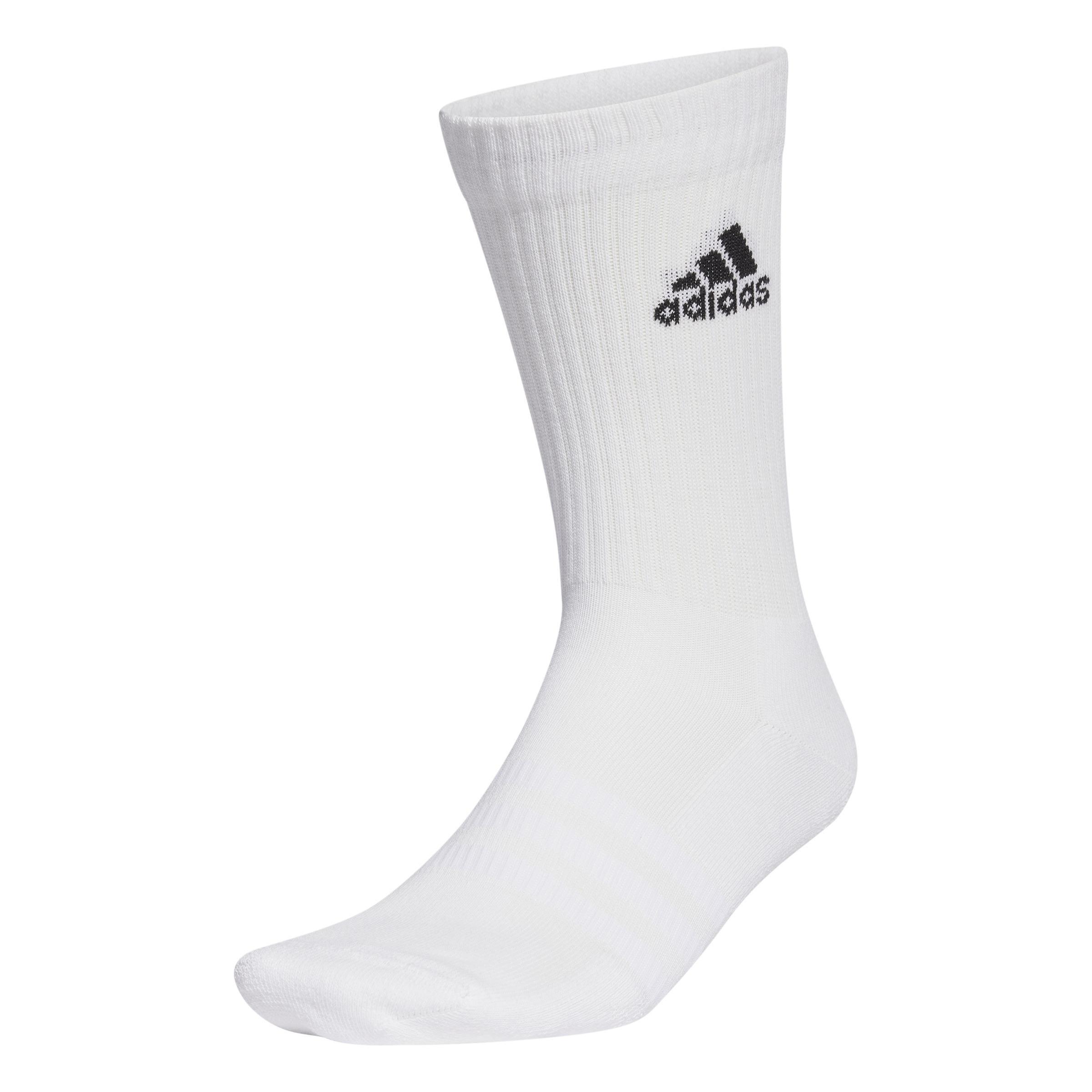 Unisex Cushioned Sportswear Crew Socks, White, A901_ONE, medium