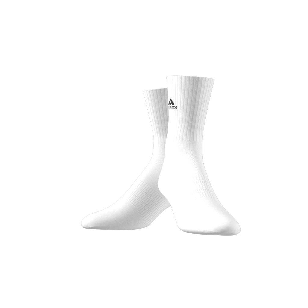 Unisex Cushioned Sportswear Crew Socks, White, A901_ONE, large image number 1