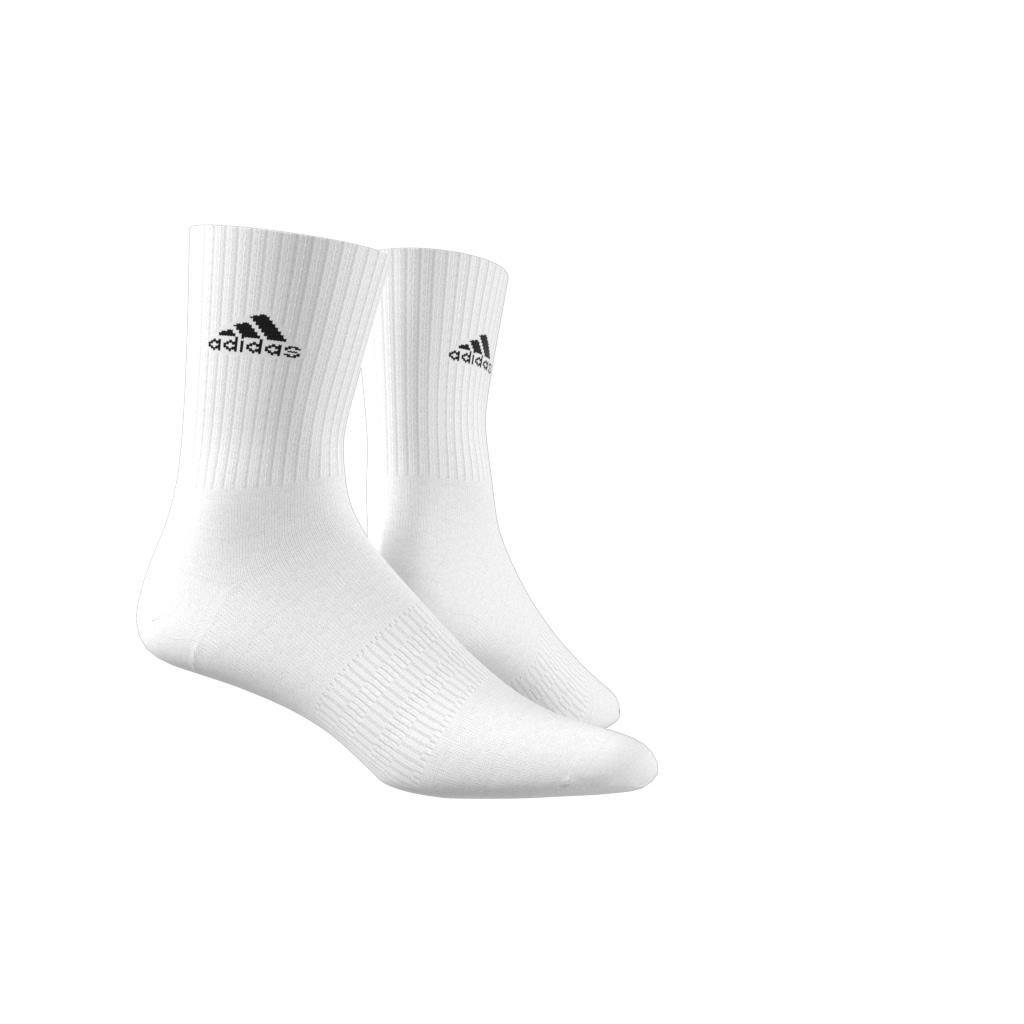 Unisex Cushioned Sportswear Crew Socks, White, A901_ONE, large image number 2