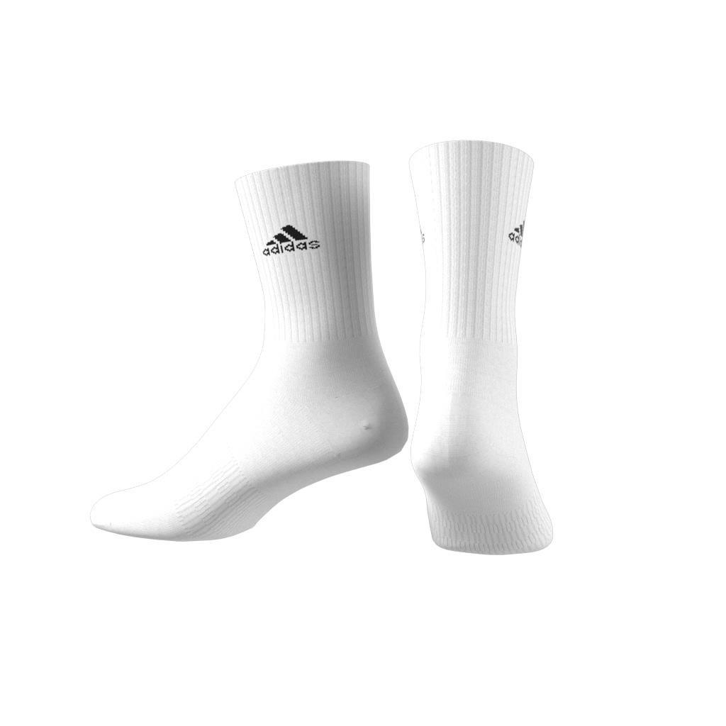 Unisex Cushioned Sportswear Crew Socks, White, A901_ONE, large image number 3