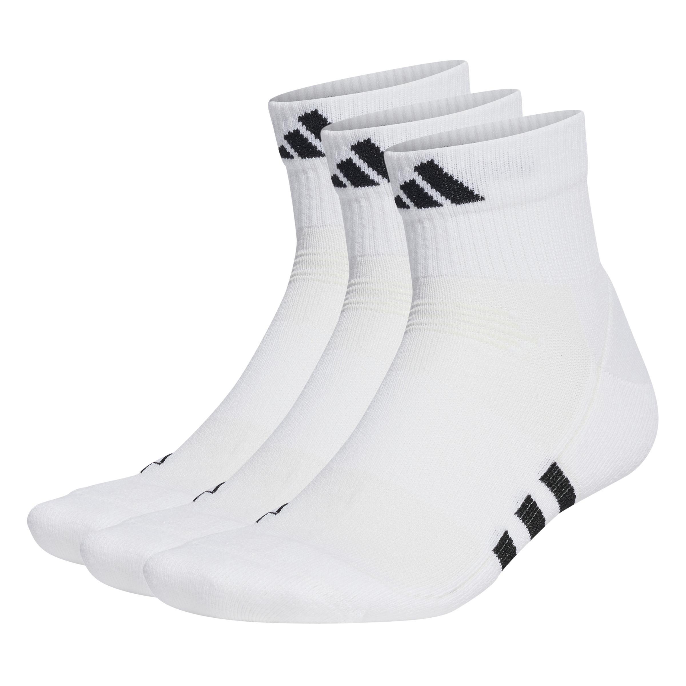 Unisex Performance Cushioned Mid-Cut Socks 3 Pairs, White, A901_ONE, large image number 0