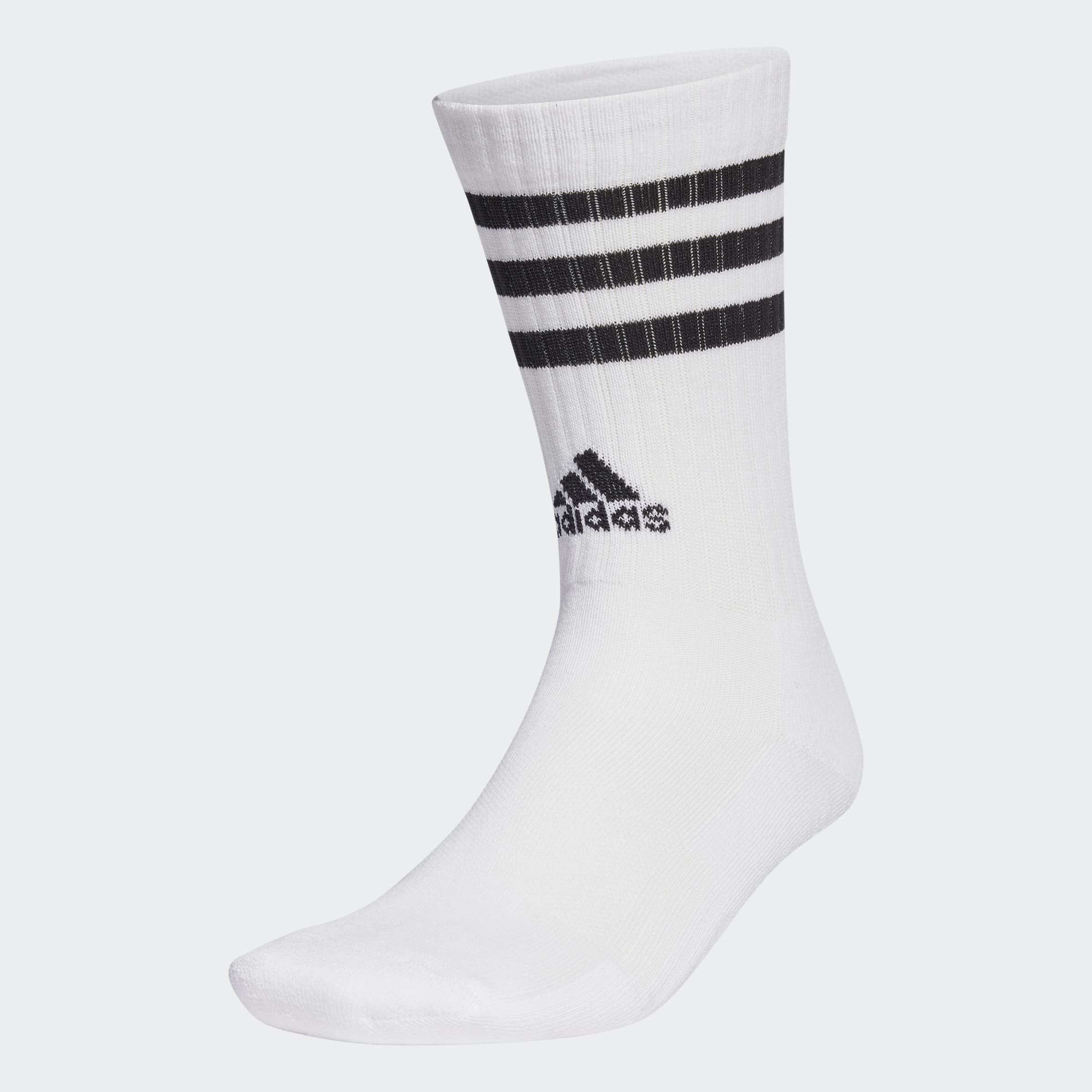 Unisex 3-Stripes Cushioned Sportswear Crew Socks, White, A901_ONE, large image number 0