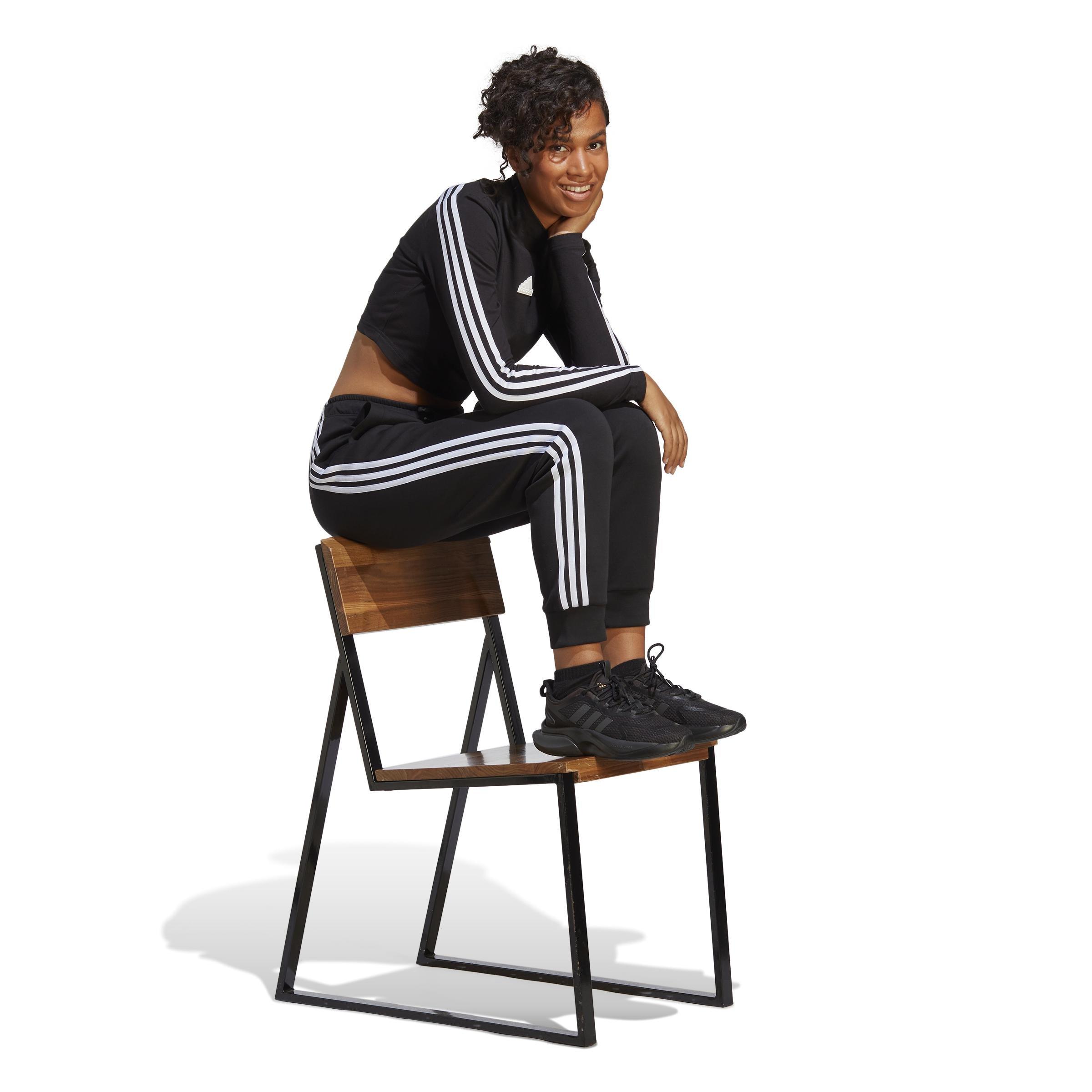 Future Icons 3-Stripes Regular Tracksuit Bottoms, Black, A901_ONE, large image number 10