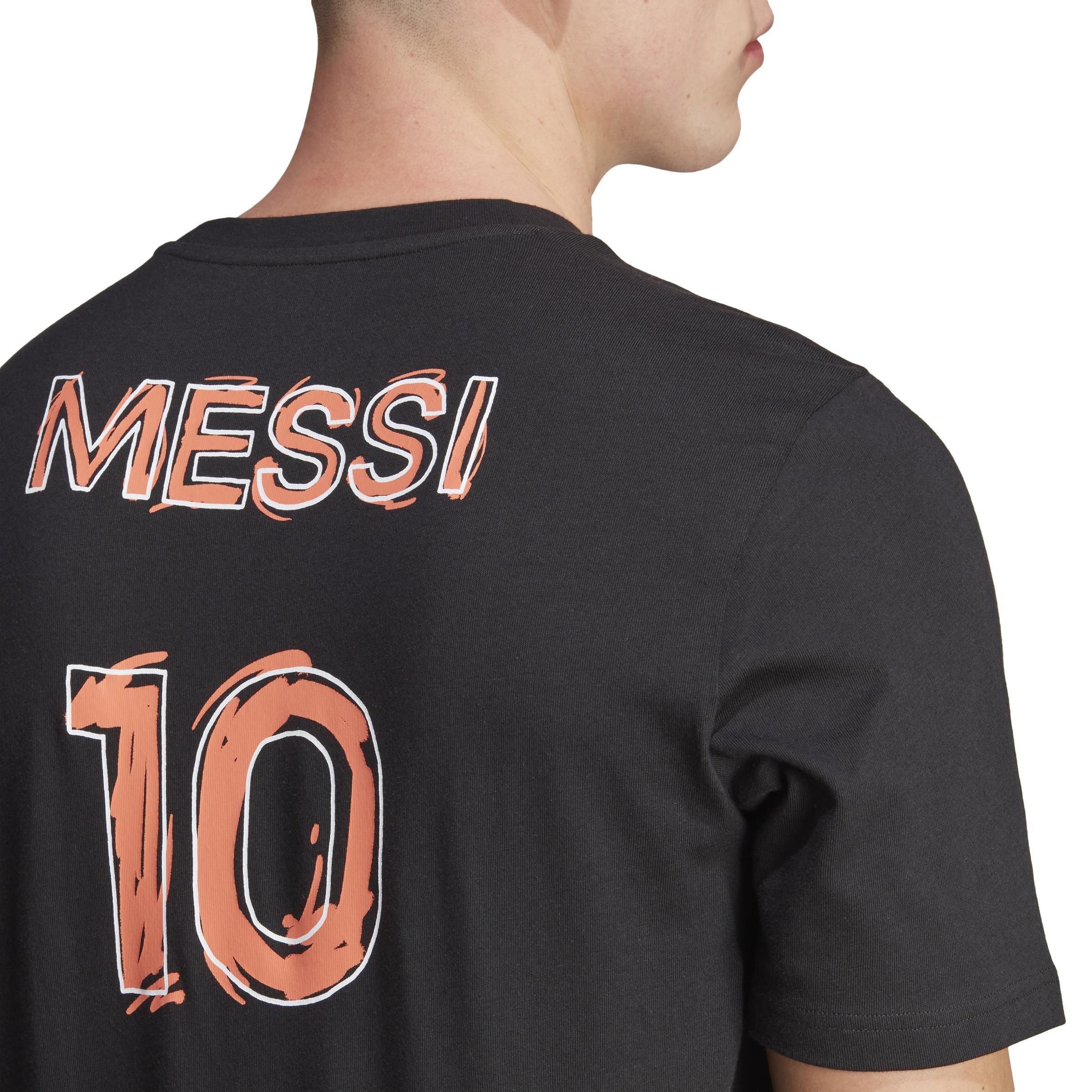 Messi Football Icon Graphic T-Shirt, Black, A901_ONE, large image number 6