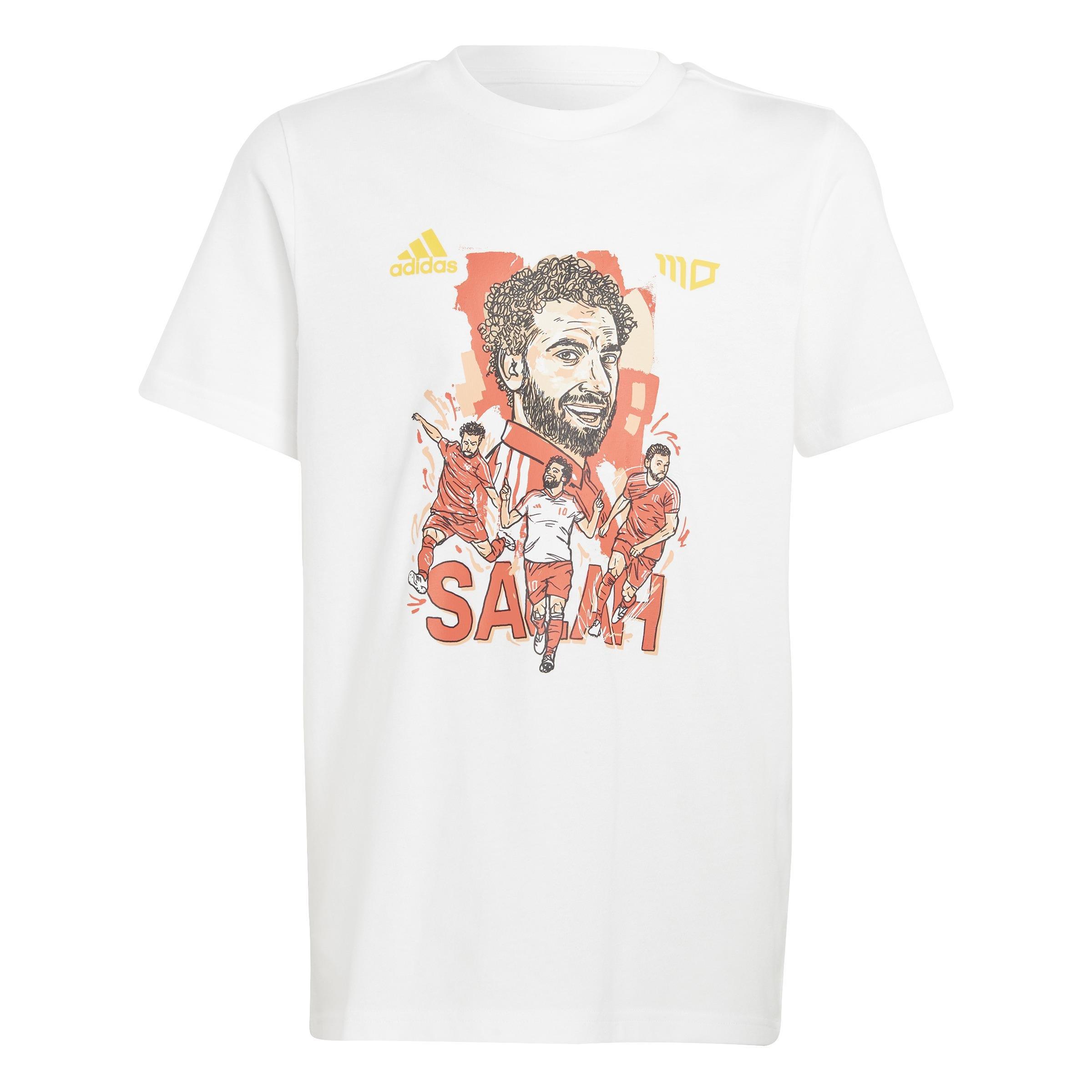 Kids Salah Football Graphic T-Shirt, White, , large image number 0