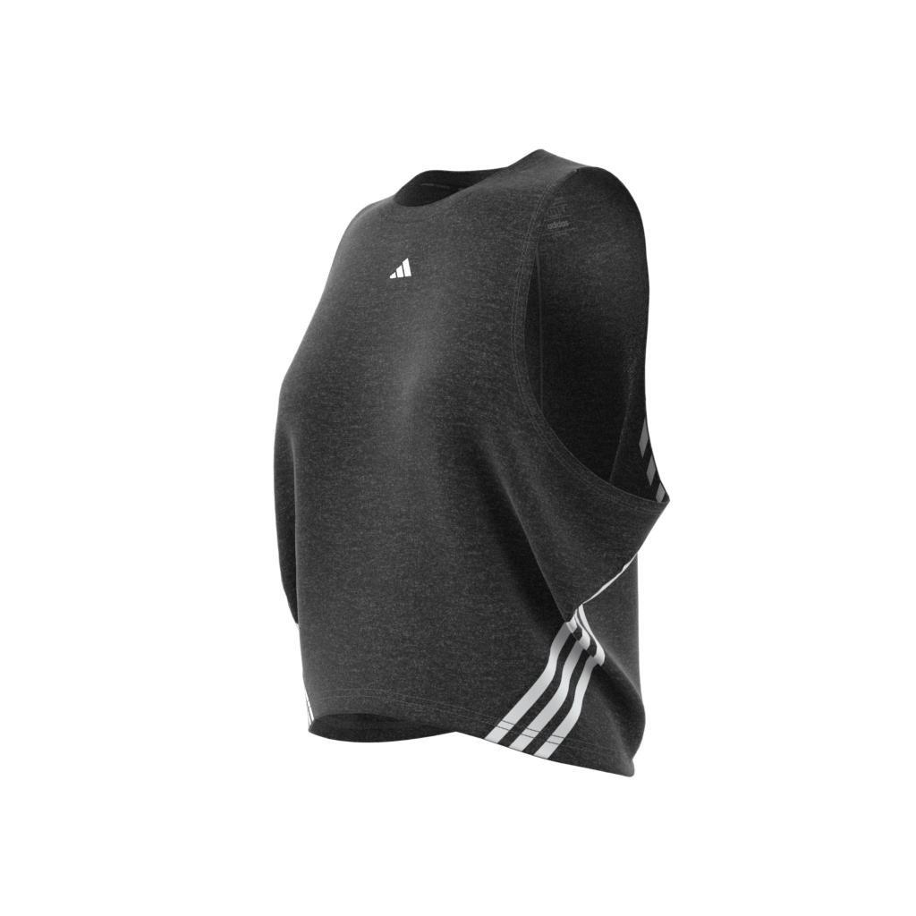 Train Icons 3-Stripes Crop Tank Top, Black, A901_ONE, large image number 8