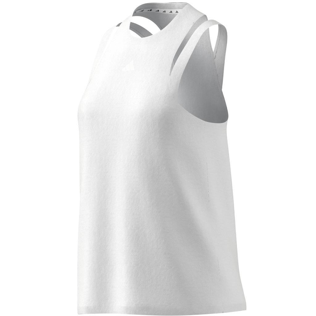 Aeroready Train Essentials 3 Bar Logo Tank Top, White, A901_ONE, large image number 2