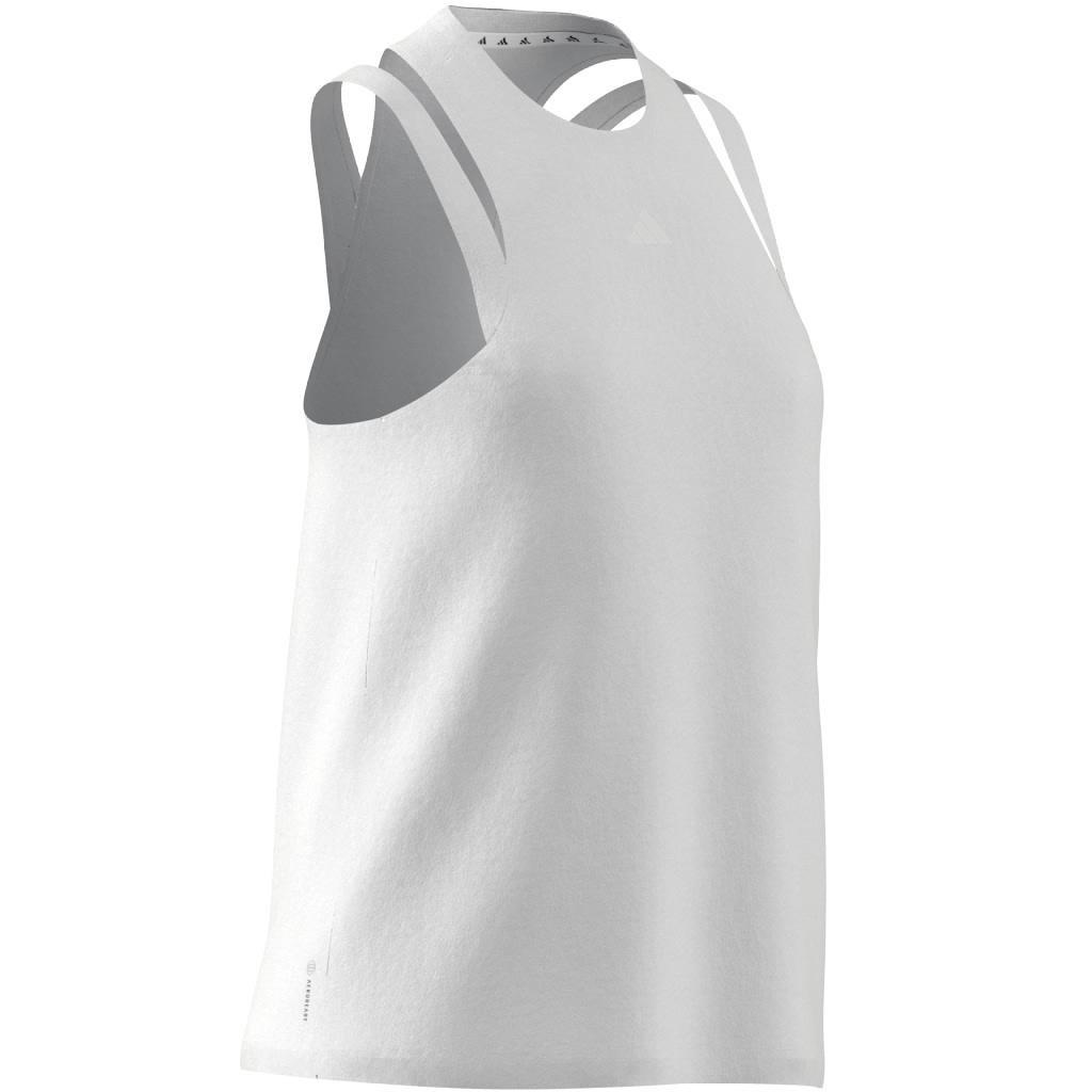 Aeroready Train Essentials 3 Bar Logo Tank Top, White, A901_ONE, large image number 3