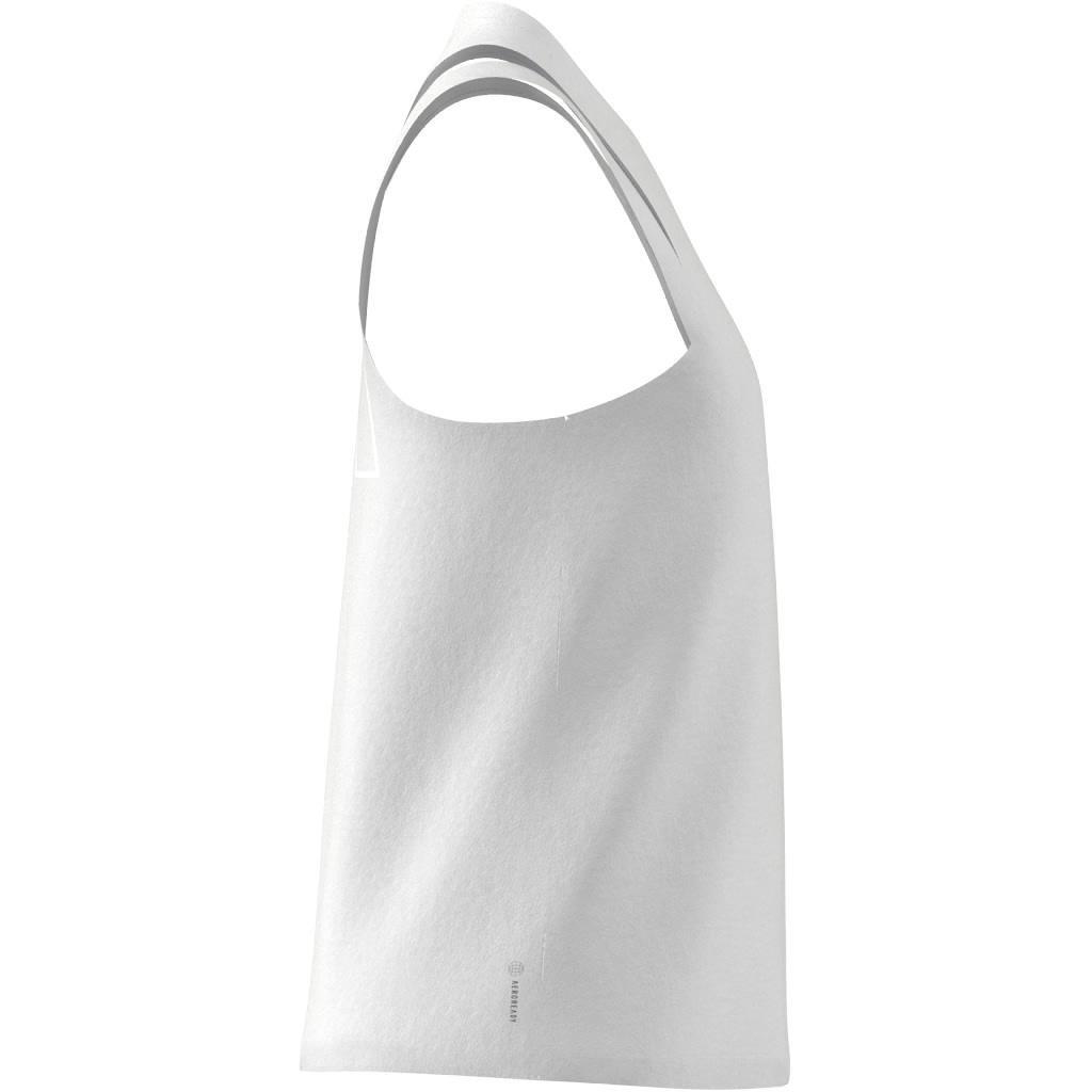 Aeroready Train Essentials 3 Bar Logo Tank Top, White, A901_ONE, large image number 4