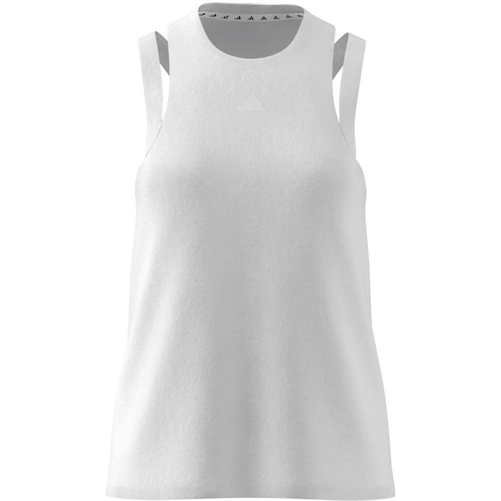 Aeroready Train Essentials 3 Bar Logo Tank Top, White, A901_ONE, large image number 8