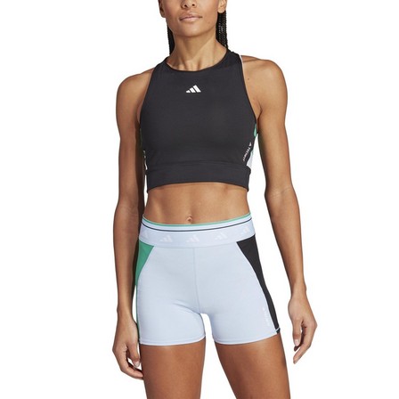 Women Techfit Colorblock Cropped Training Tank Top, Black, A901_ONE, large image number 1