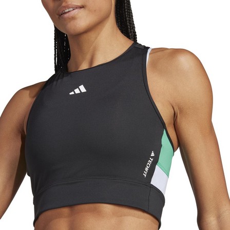 Women Techfit Colorblock Cropped Training Tank Top, Black, A901_ONE, large image number 4