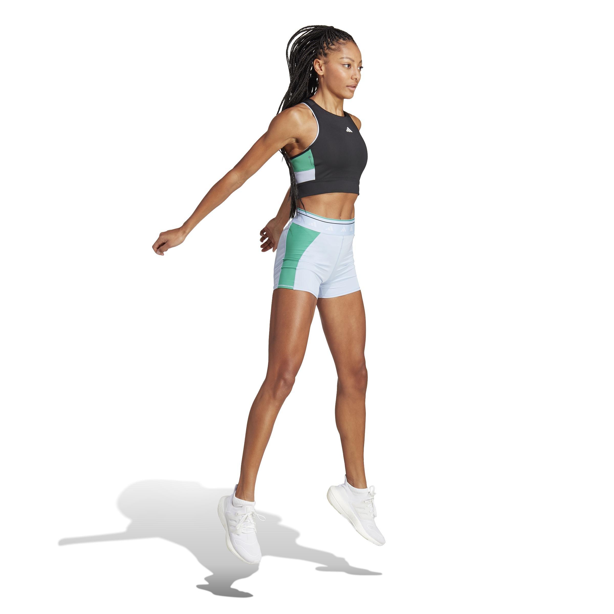 Techfit Colorblock Cropped Training Tank Top, Black, A901_ONE, large image number 6