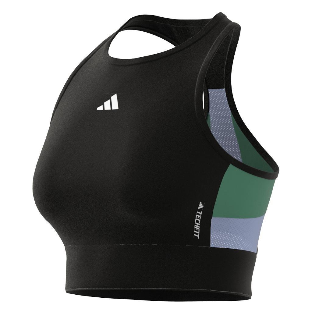 Techfit Colorblock Cropped Training Tank Top, Black, A901_ONE, large image number 10