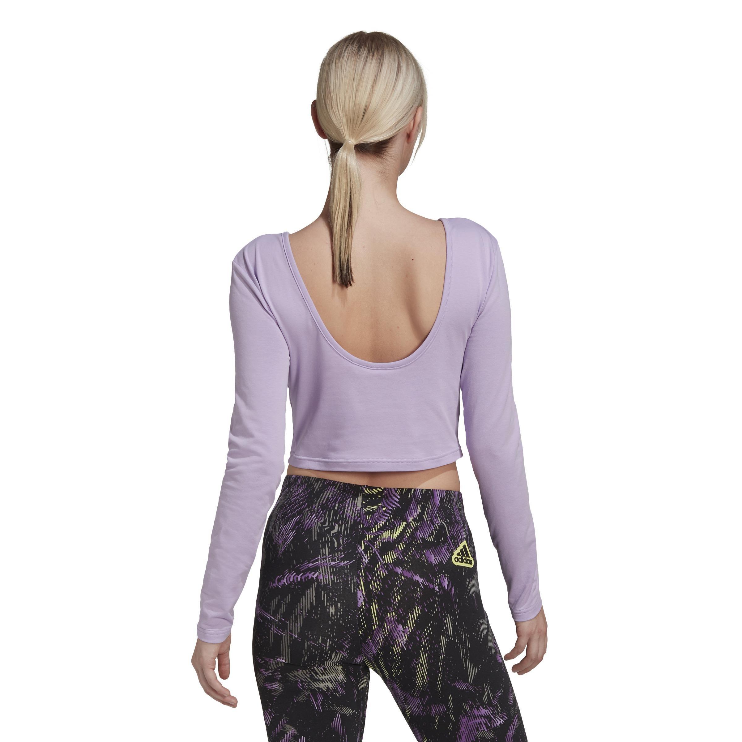 Hyperpulse Crop Long Sleeve Long-Sleeve Top, Purple, A901_ONE, large image number 3