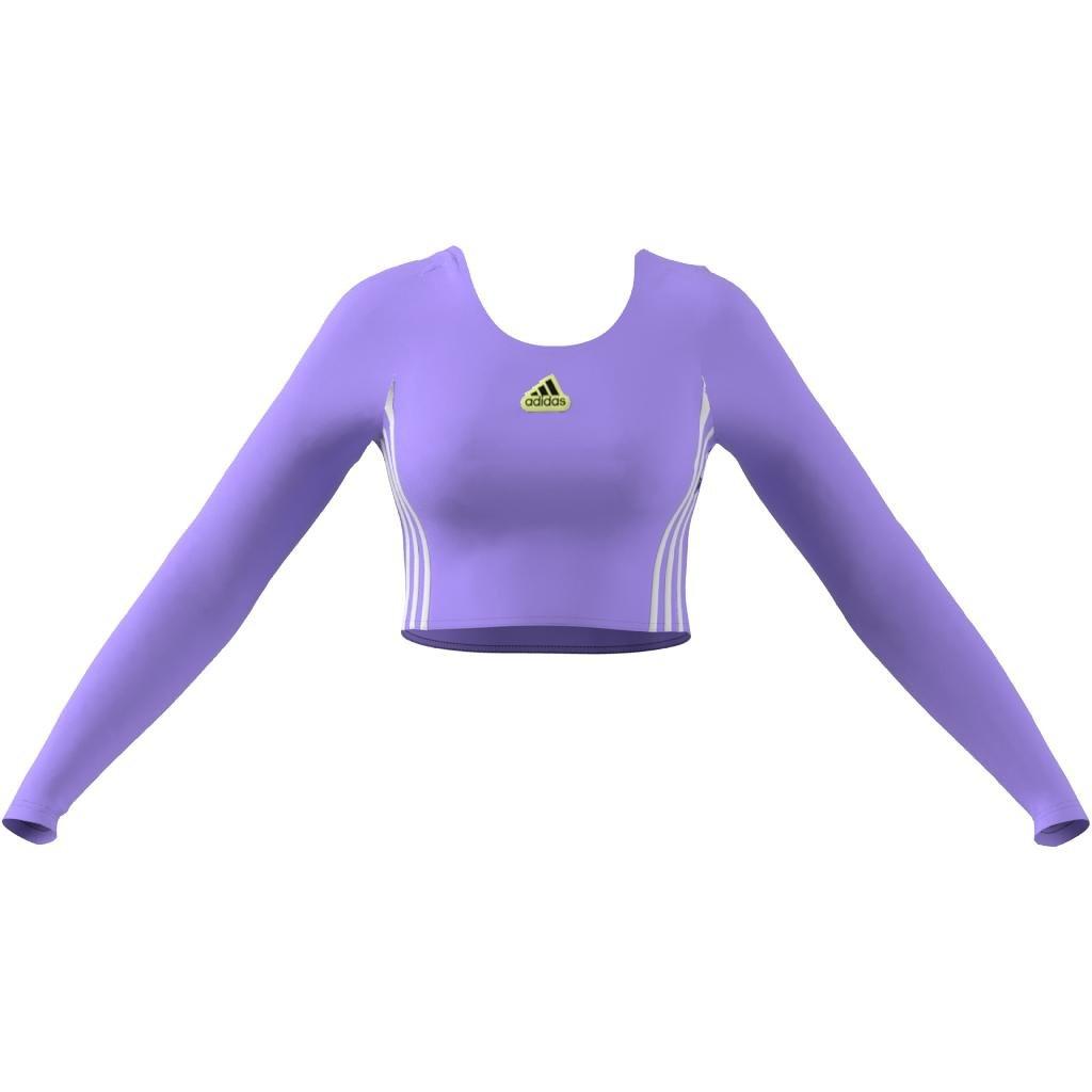 Hyperpulse Crop Long Sleeve Long-Sleeve Top, Purple, , large image number 8