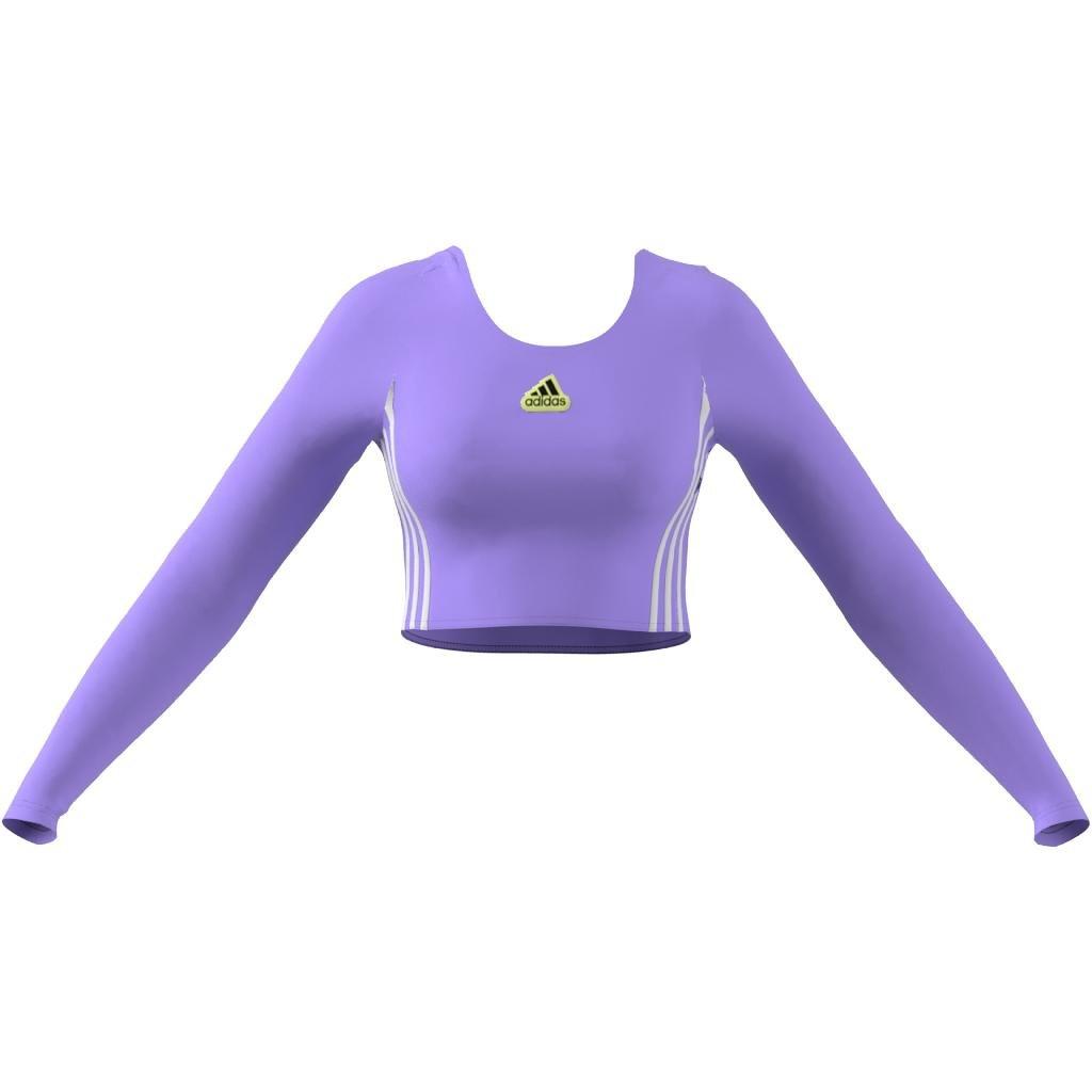 Hyperpulse Crop Long Sleeve Long-Sleeve Top, Purple, A901_ONE, large image number 8