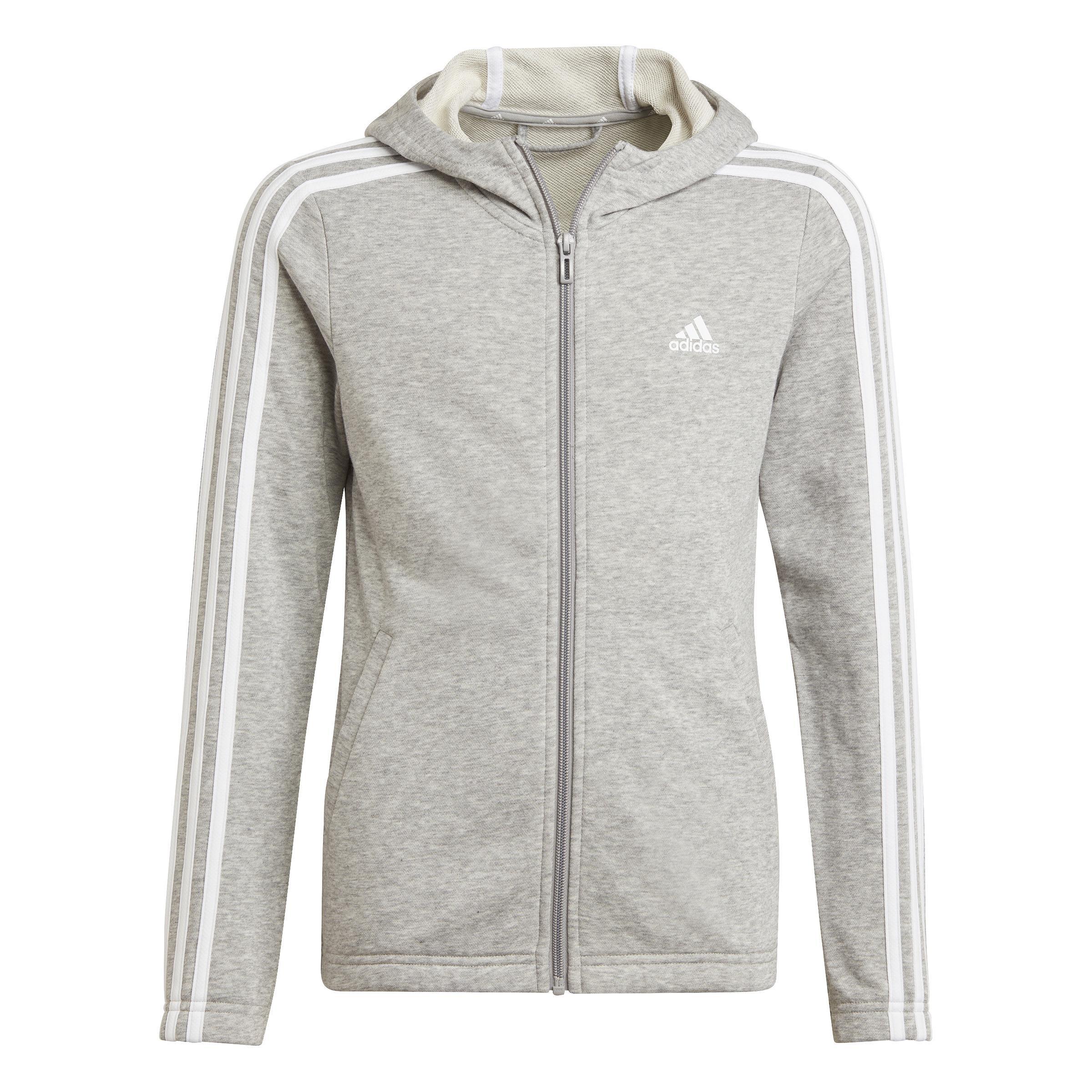 Kids Essentials 3-Stripes Hoodie, Grey, , large image number 0
