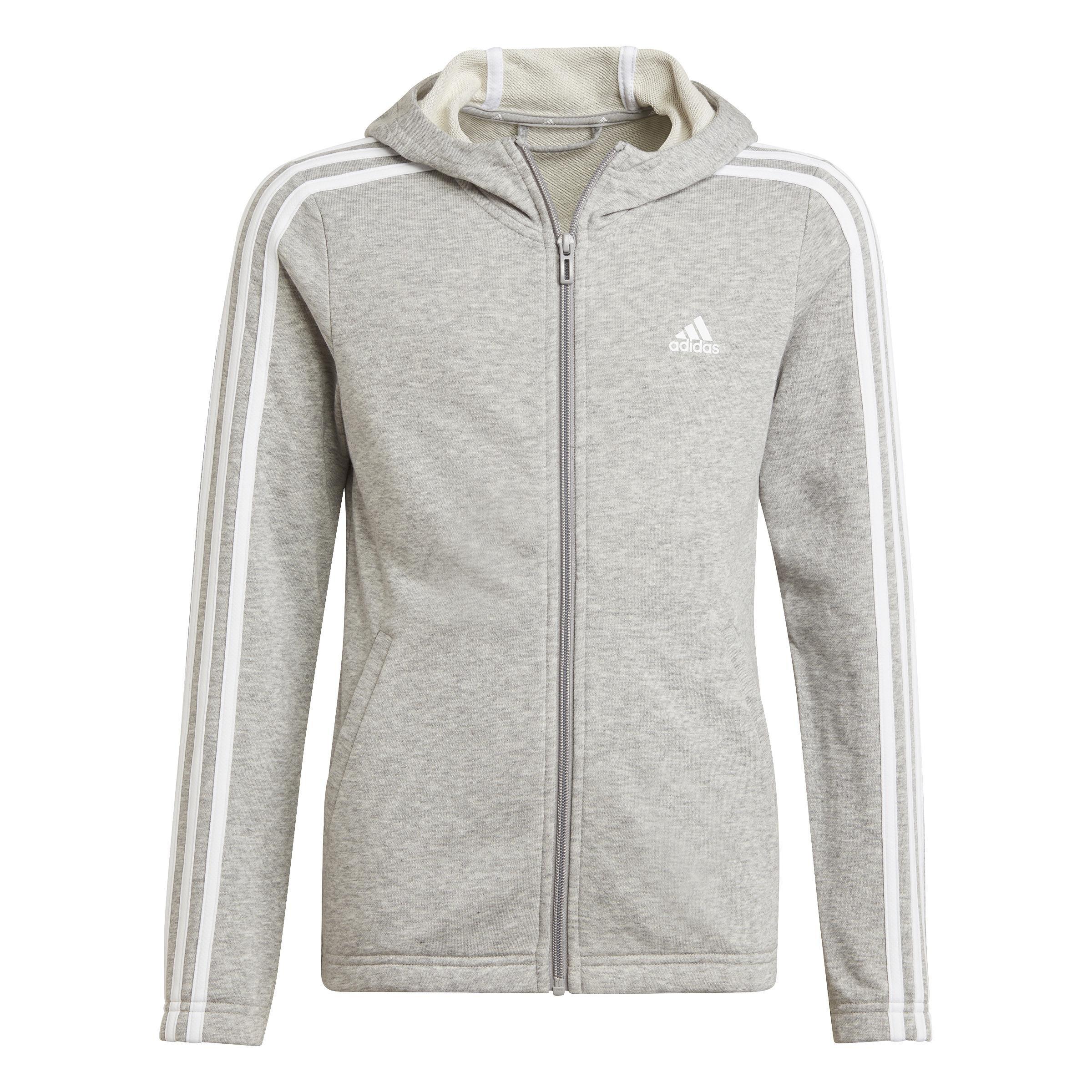 Kids Essentials 3-Stripes Hoodie, Grey, , large image number 1