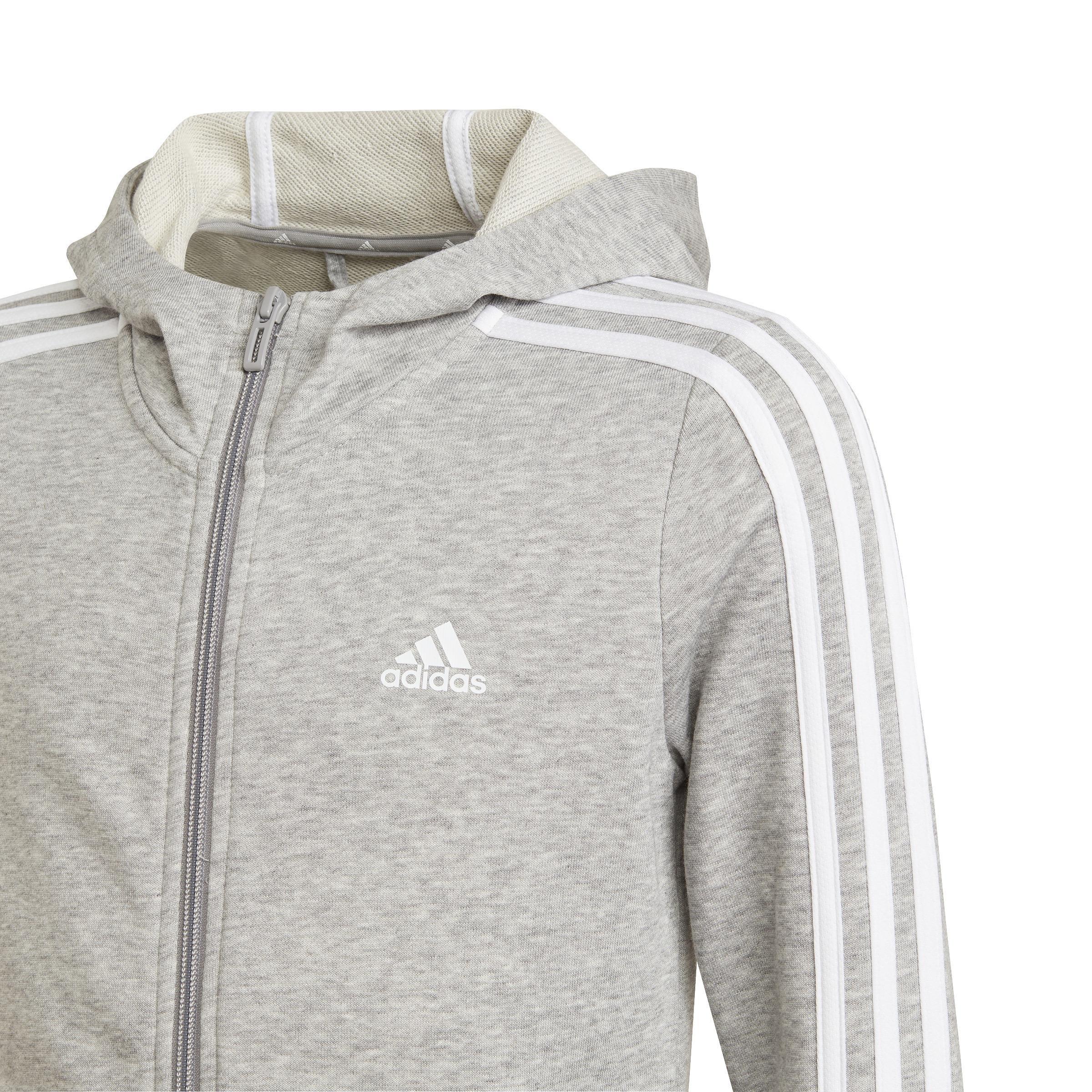 Kids Essentials 3-Stripes Hoodie, Grey, , large image number 5