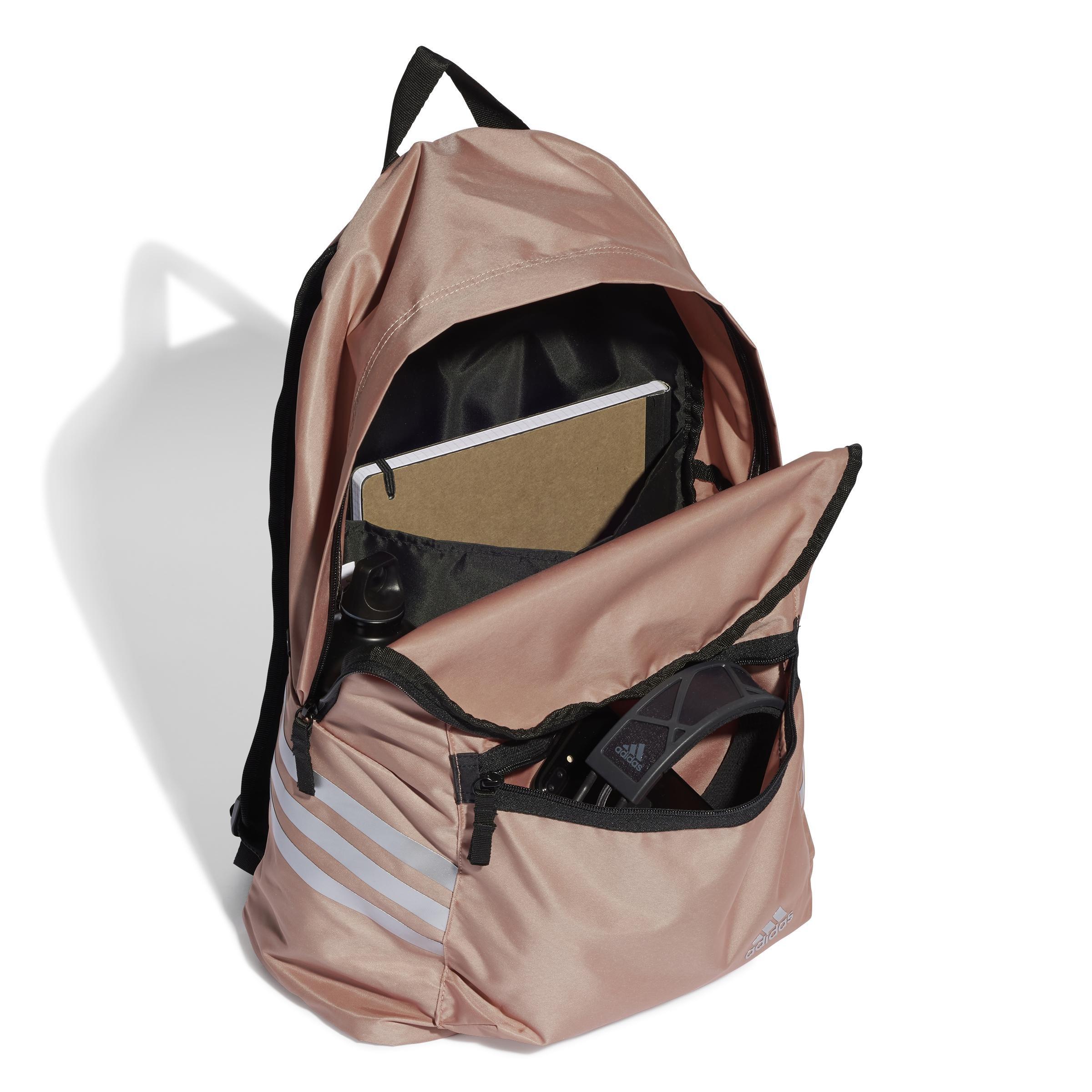 Unisex Classic 3-Stripes Glam Backpack, Red, A901_ONE, large image number 1